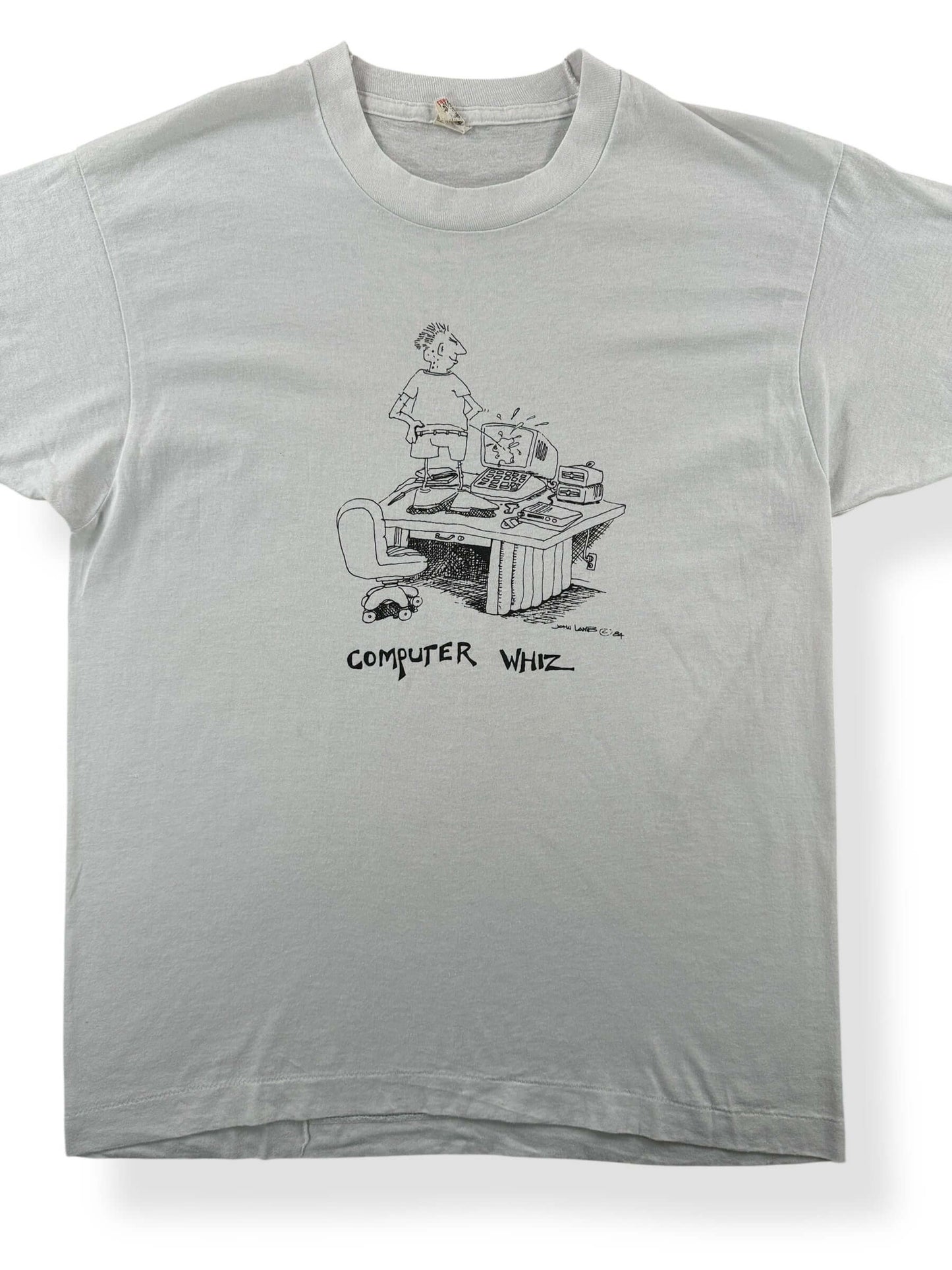 Front Close Up of Vintage Computer Whiz Tee SZ M