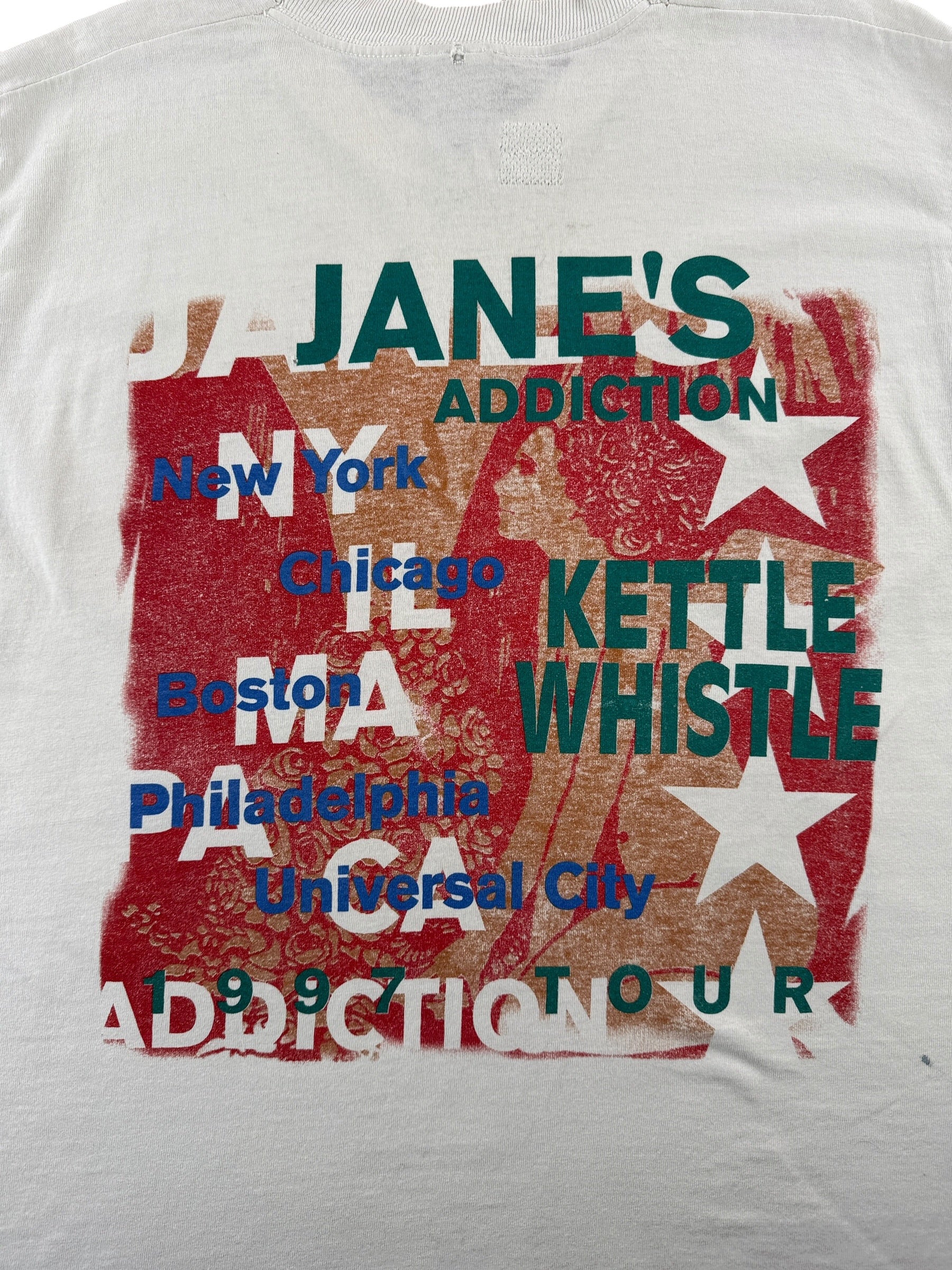 Back Graphic of Vintage 1997 Jane's Addiction Kettle Whistle Tour Tee SZ L