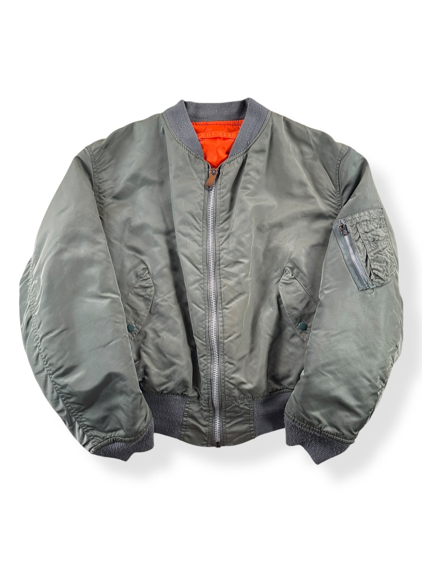 Front of Vintage Alpha Industries MA1 Bomber Jacket SZ XL