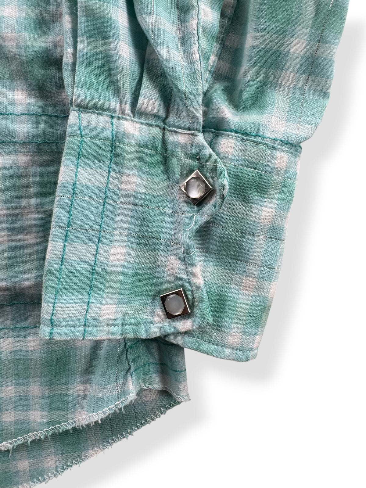 Cuff on Vintage Karman Dan River Cloth Western Shirt SZ 15