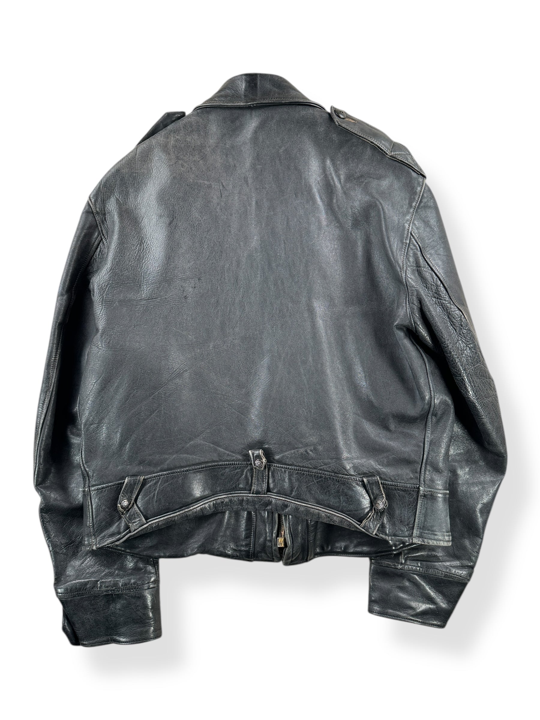 Back of Vintage Sport Togs Police Leather Jacket SZ 46