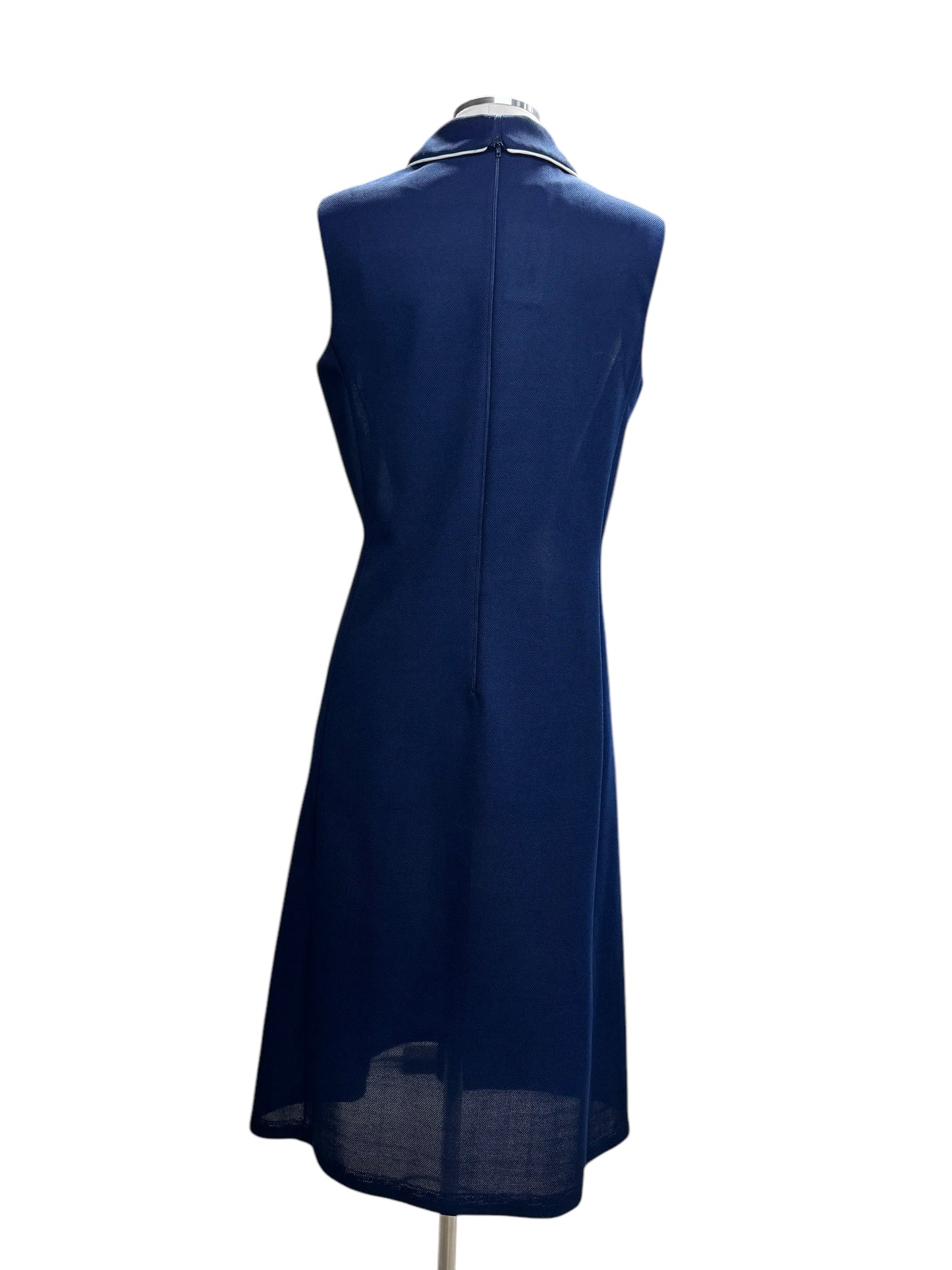 Back view of 1960s David Crystal Nautical Dress L