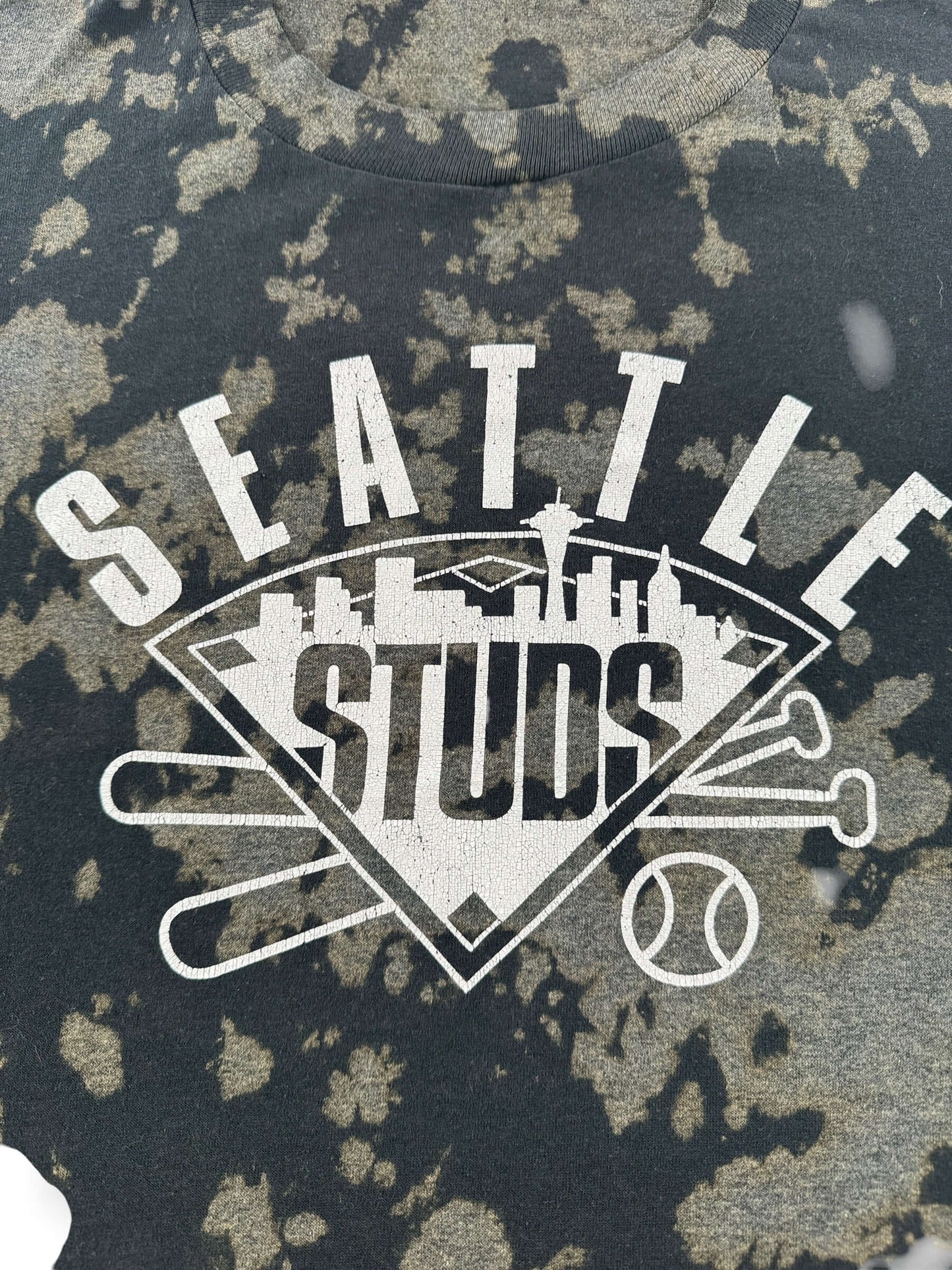 Graphic of Vintage Bleach Dye Seattle Studs Tee SZ L