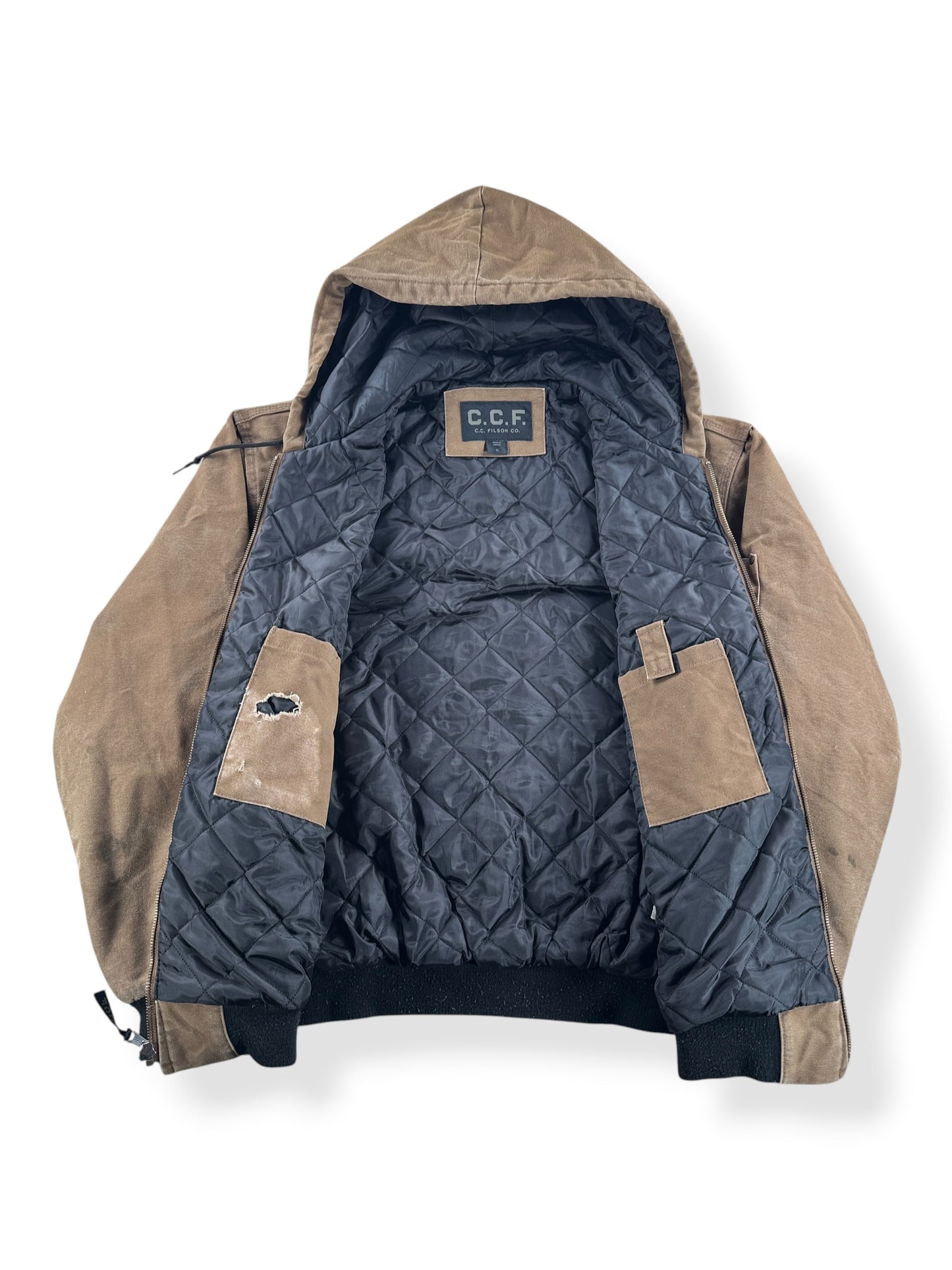 Filson Canvas Hooded Work Jacket SZ XL