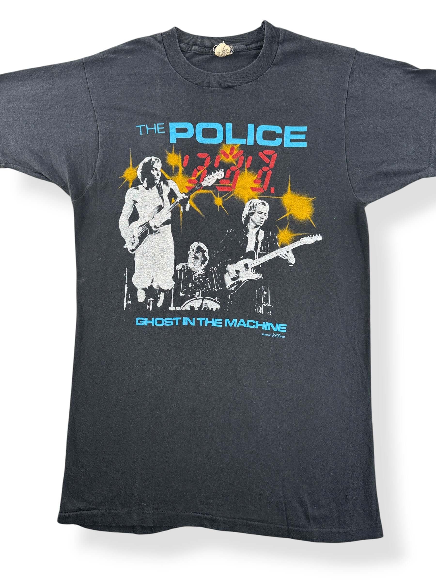 Front Close Up of Vintage The Police Ghost In The Machine Tee SZ L (Fits S)