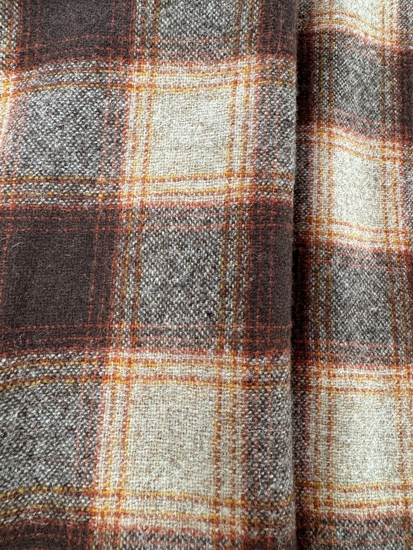 Hole on Vintage Brown And Orange Pendleton Flannel SZ L