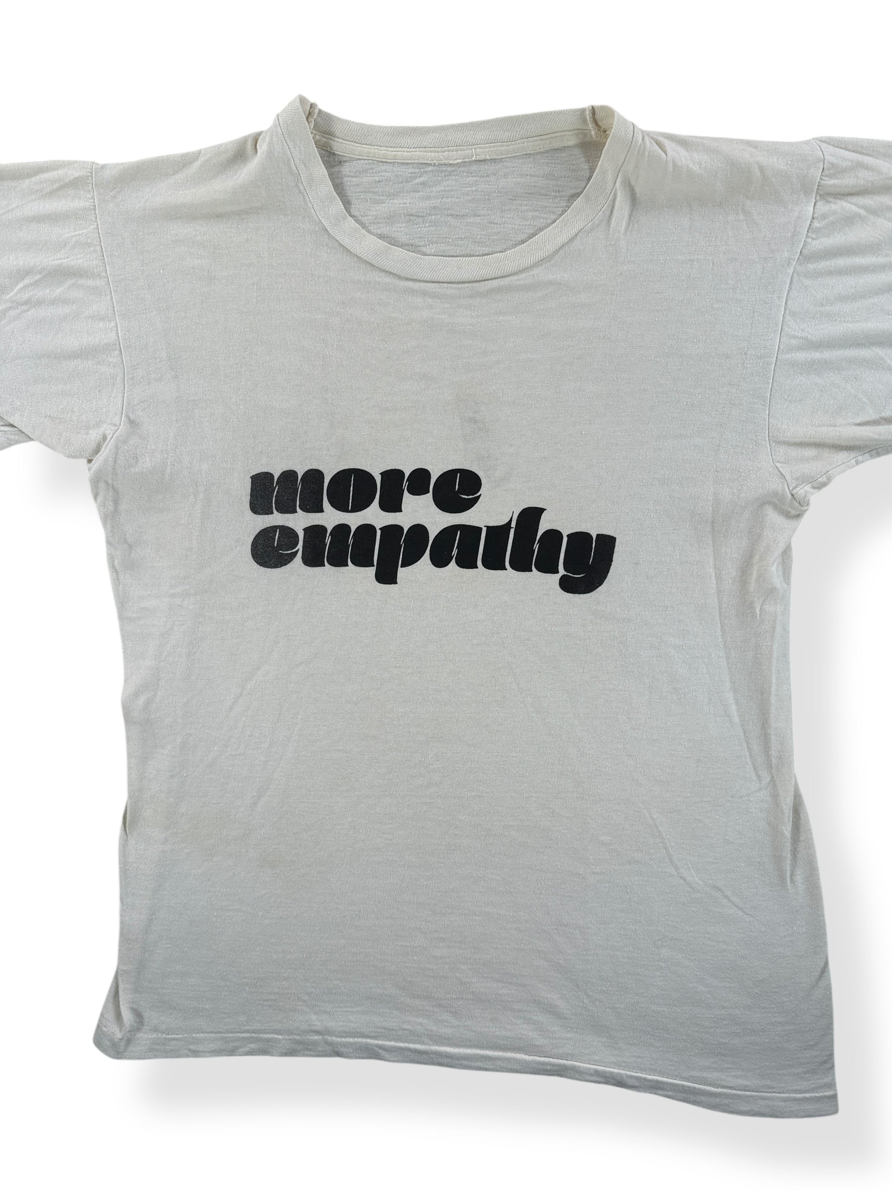 Front Close Up of Vintage 1970s Empathy Message Tee SZ S