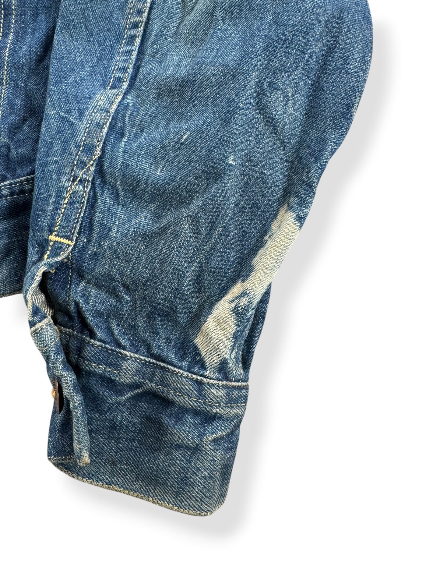 Stain on Vintage Copper King Denim Trucker Jacket SZ M