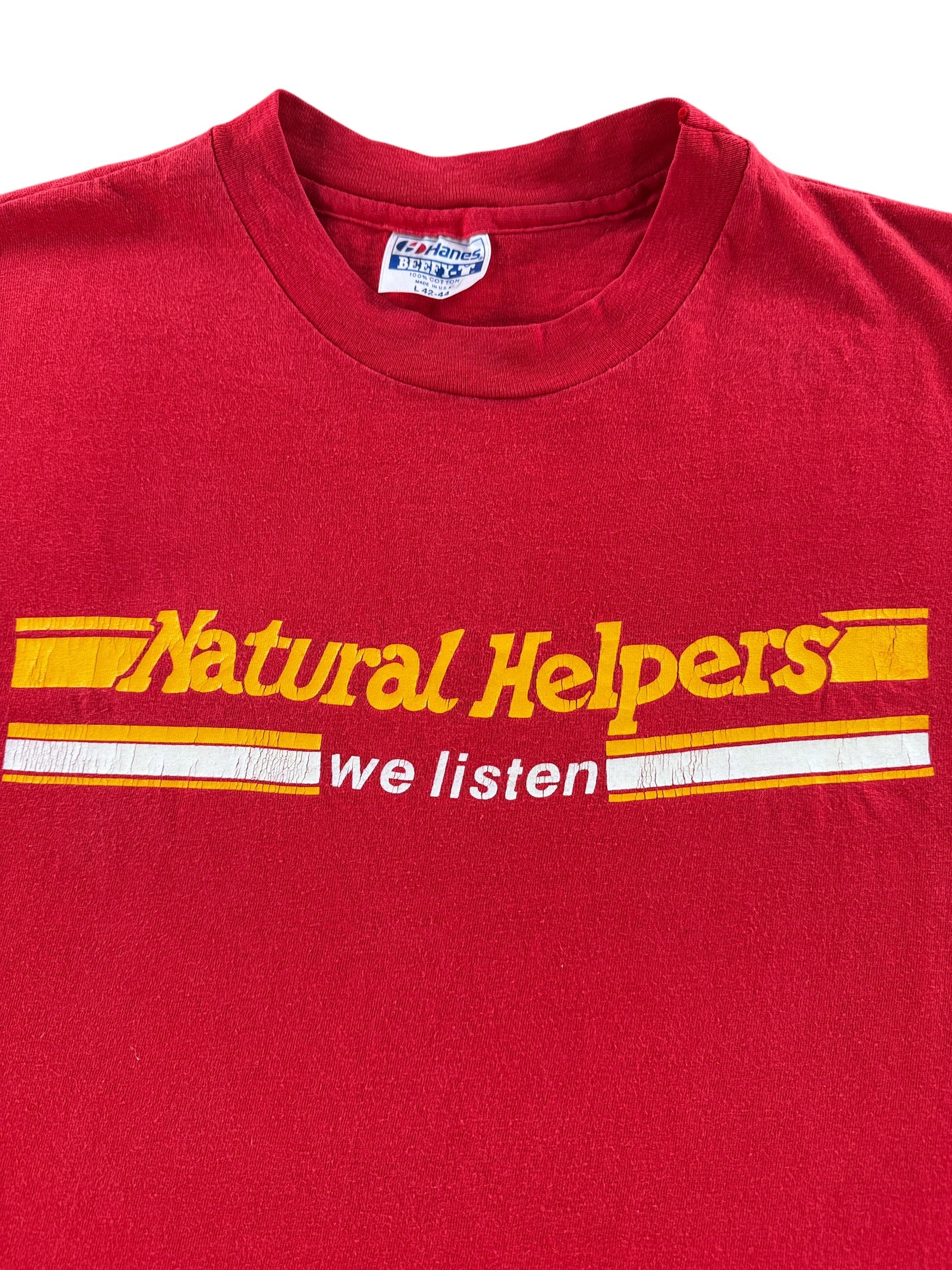 Graphic on Vintage Natural Helpers Tee SZ L (Fits M)