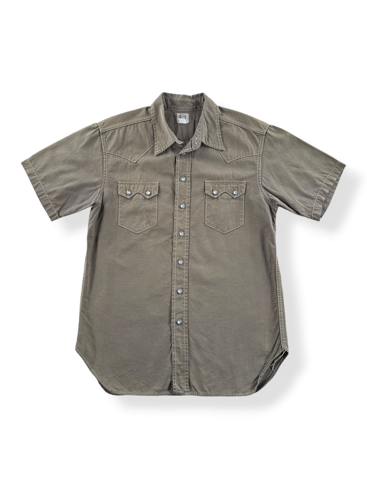Front of Real McCoys Pearl Snap Short Sleeve Shirt SZ 16
