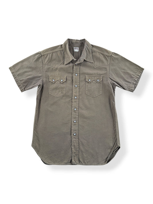 Front of Real McCoys Pearl Snap Short Sleeve Shirt SZ 16