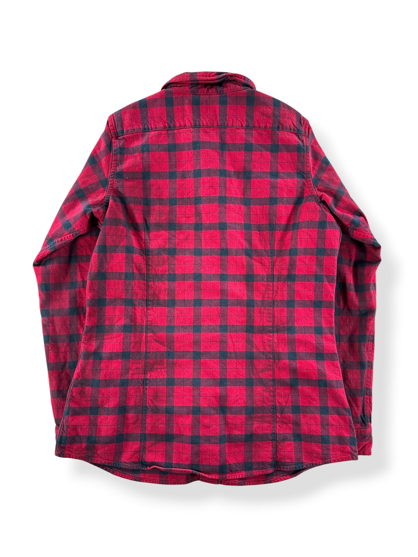 Back of Filson Red Black Women's Alaska Guide Shirt SZ M
