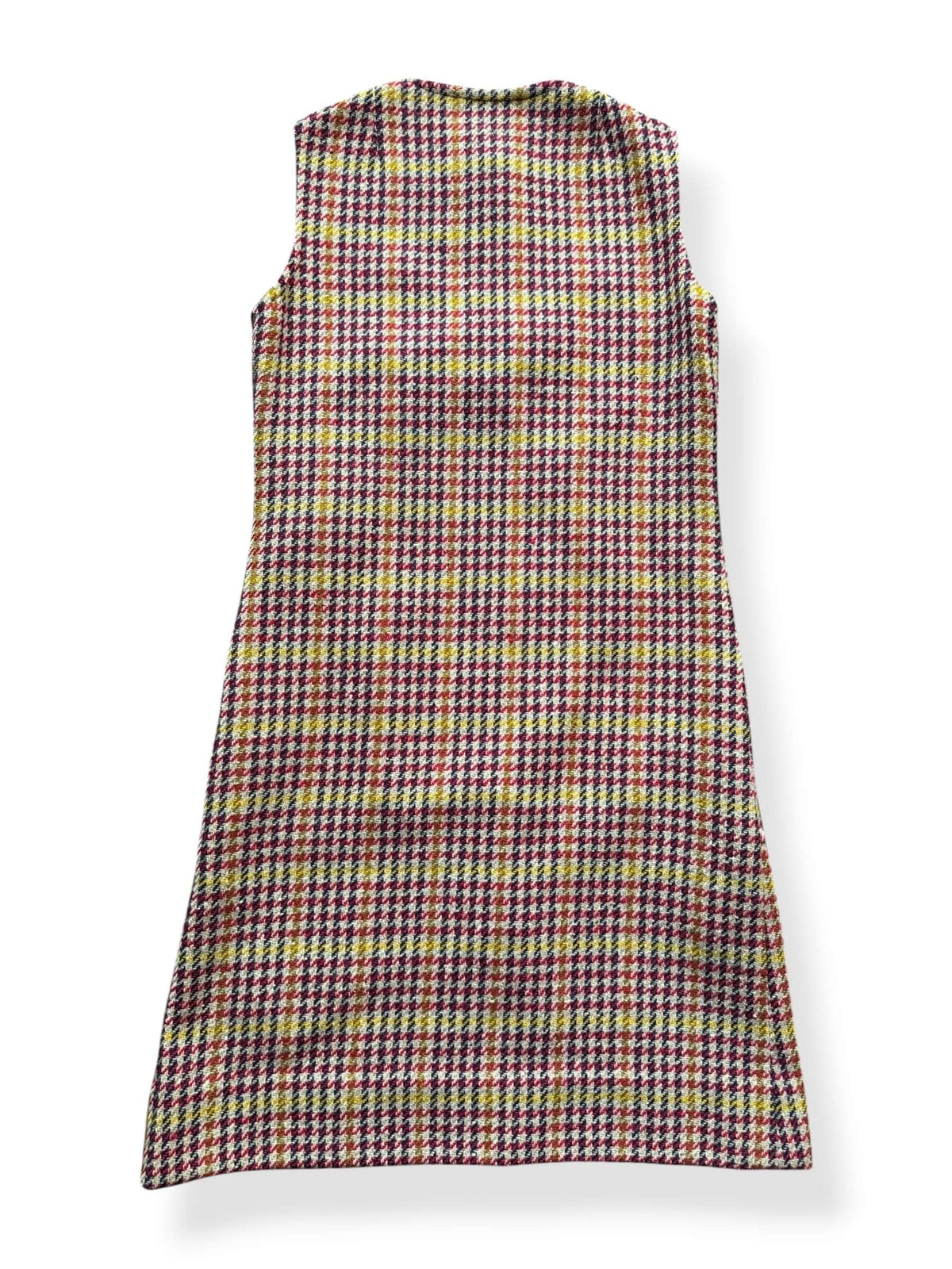 Back of Vintage 1960s McMullen Houndstooth Wool Dress SZ M