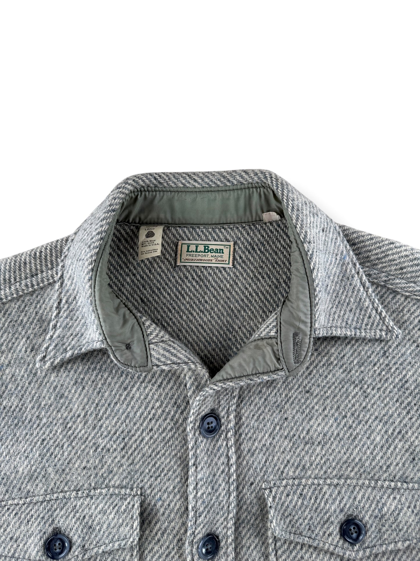 Collar on Vintage L.L. Bean Northwoods Herringbone Wool Jacket SZ L