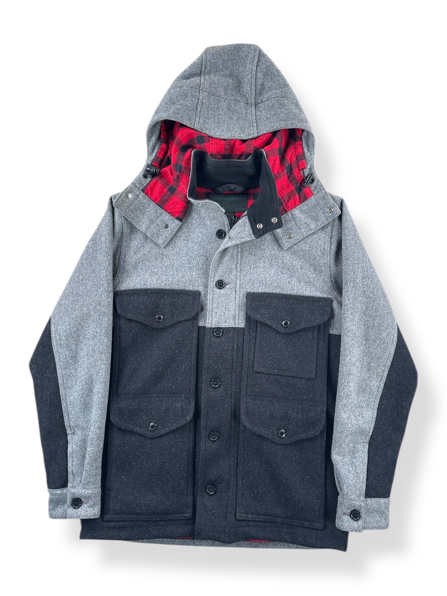 Front of Filson Two Tone Hooded Cruiser Jacket SZ S