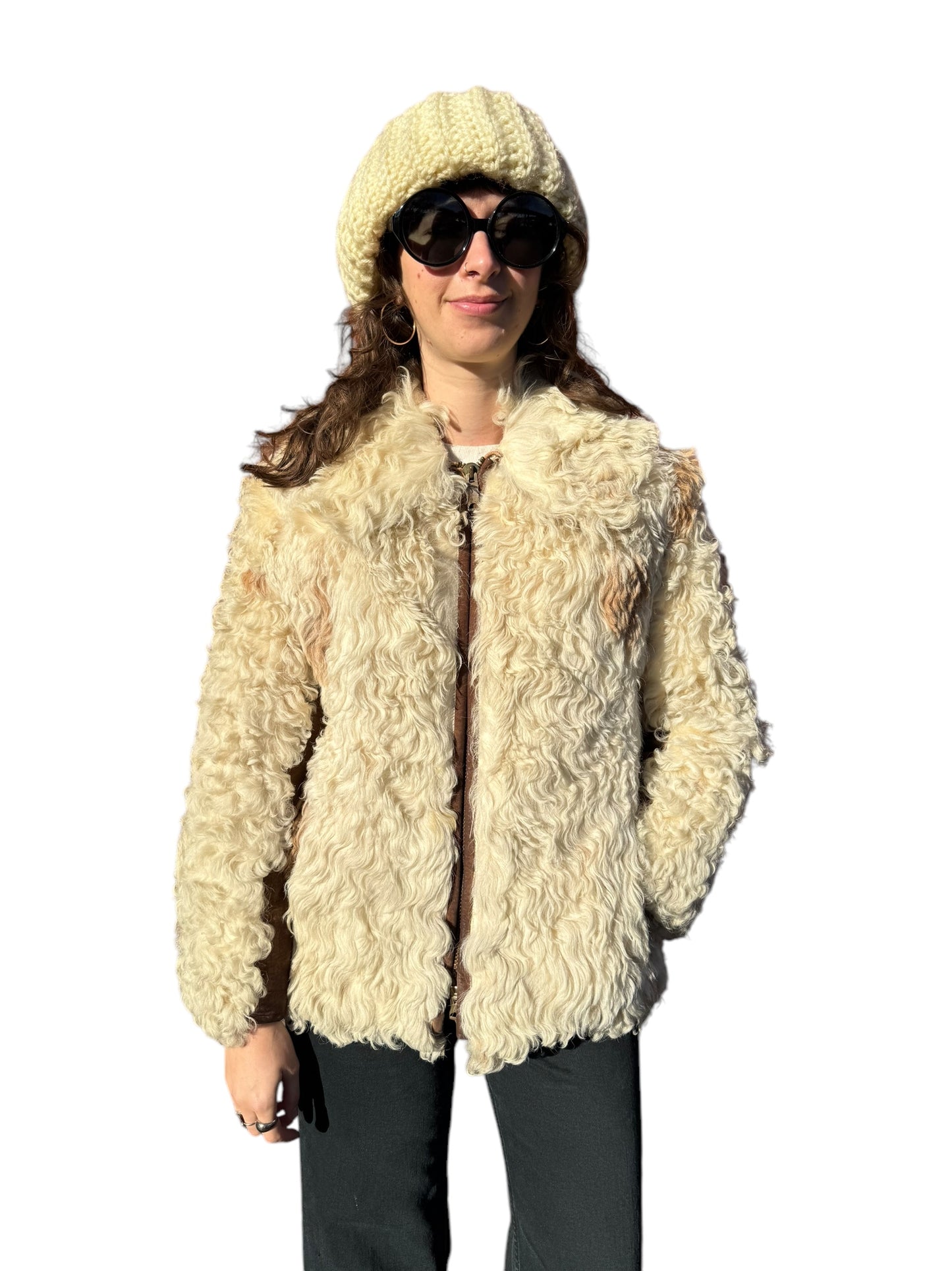 Front view of 1970s Afghan Fur Coat M