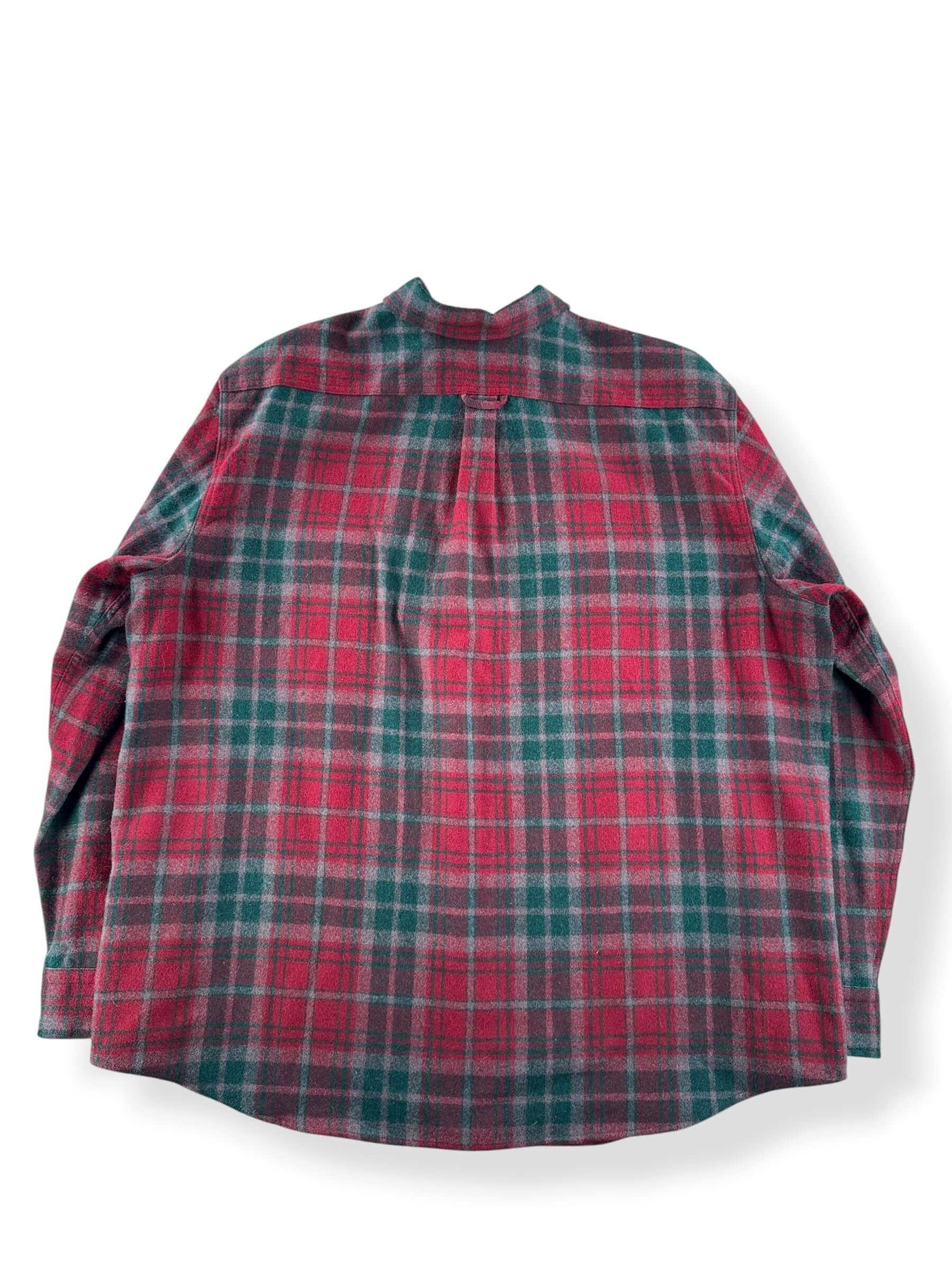 Back of Filson Green & Maroon Flannel SZ XXXL