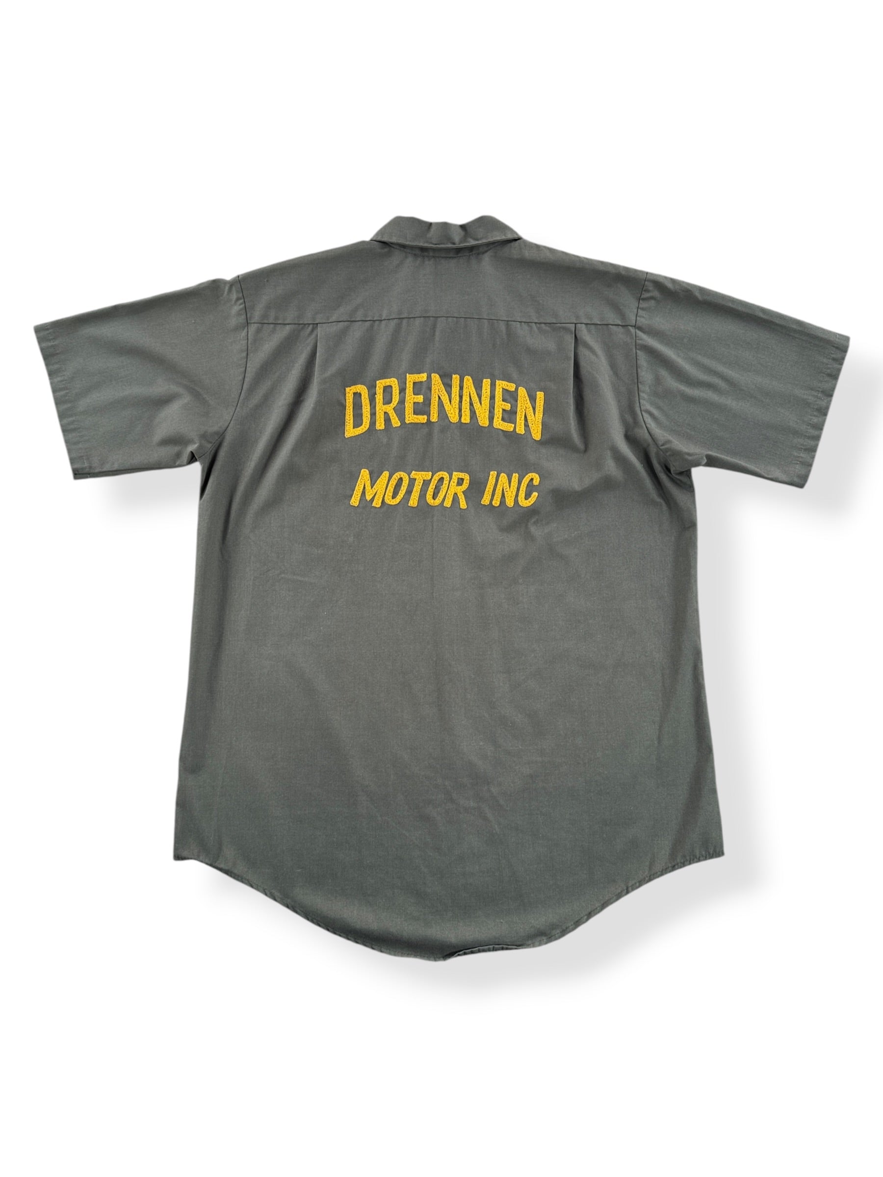 Back of Vintage 50's Lee Drennen Motors Mechanic Shirt SZ M
