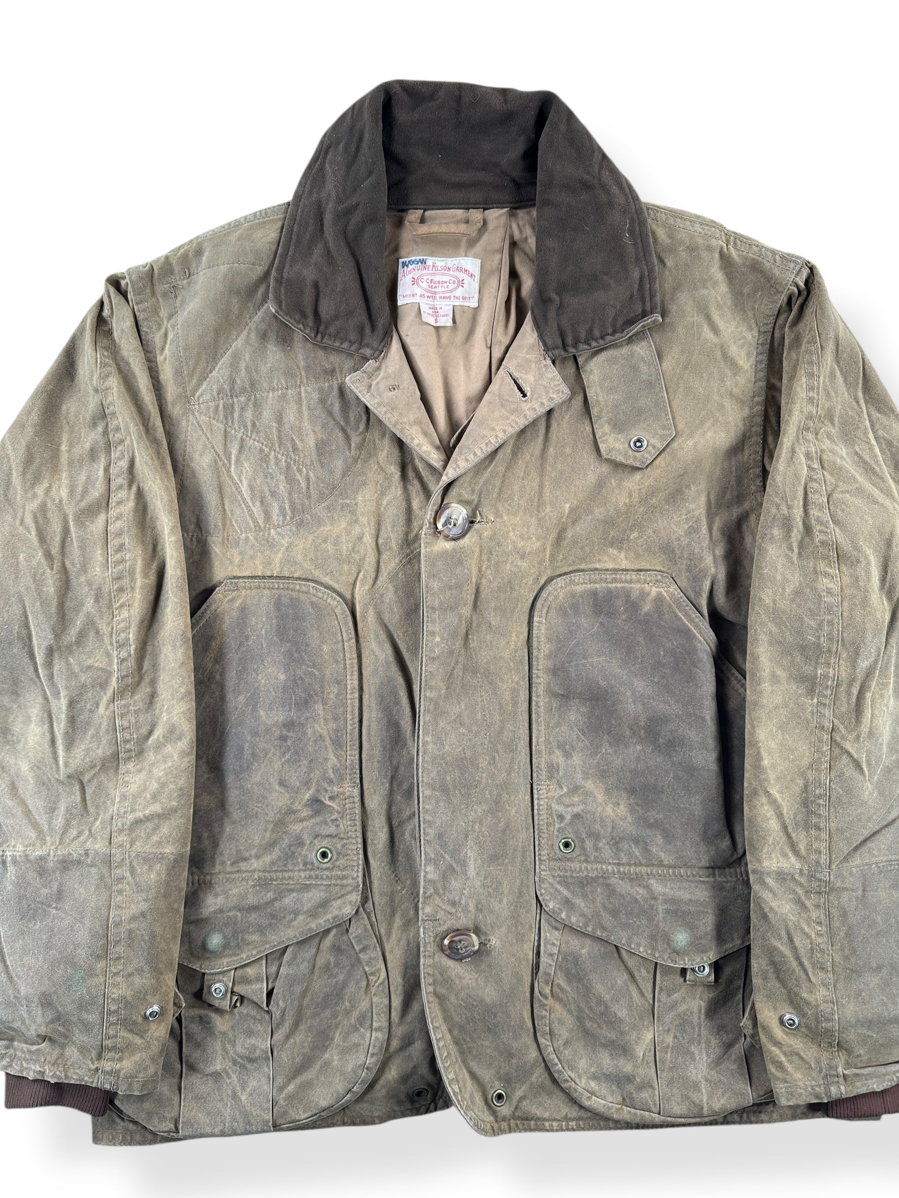 Front Close Up of Filson Waterfowl Upland Coat SZ S