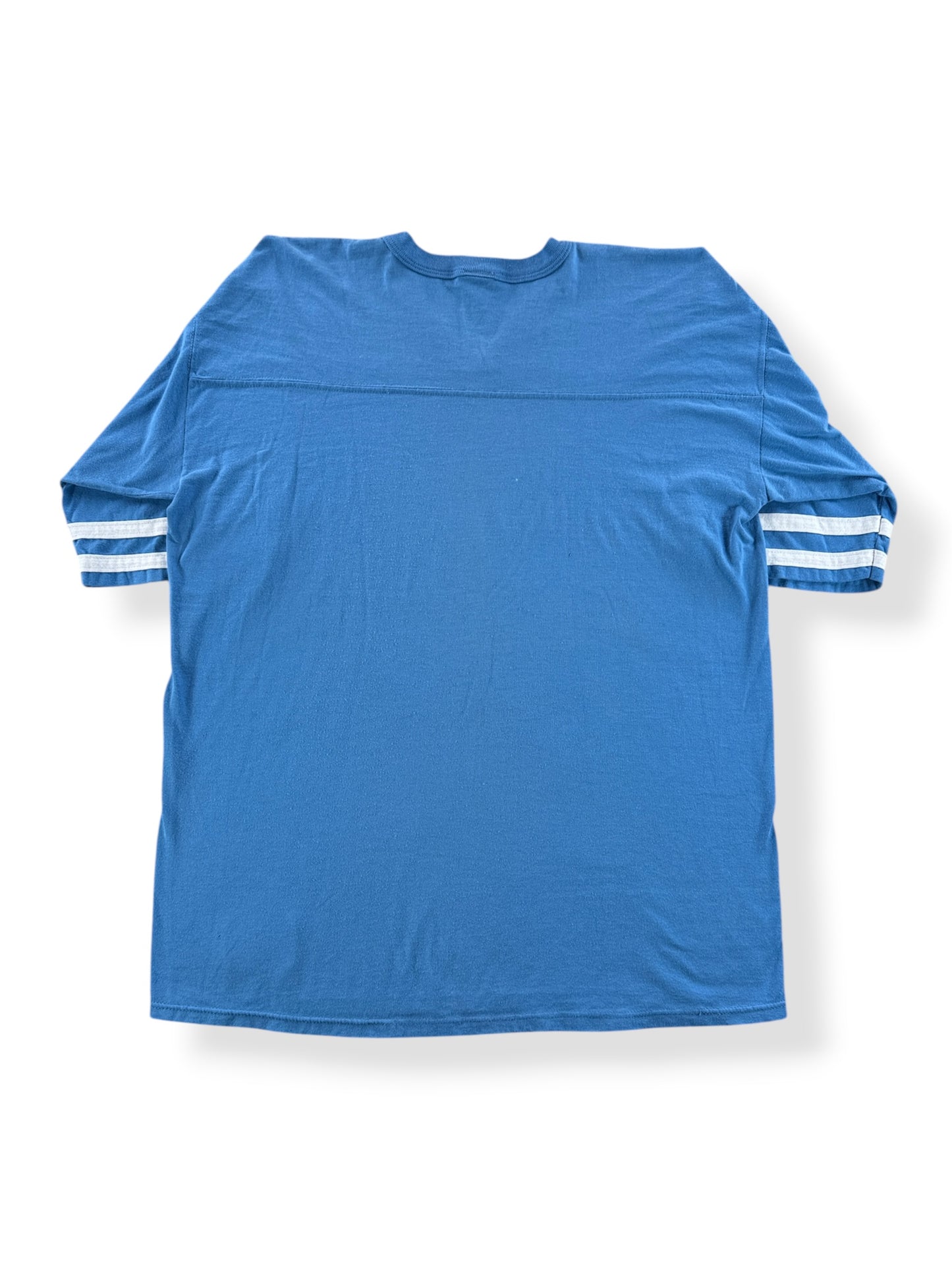 Back of Vintage Baby Blue Cotton/Poly Jersey SZ XL (Fits L)
