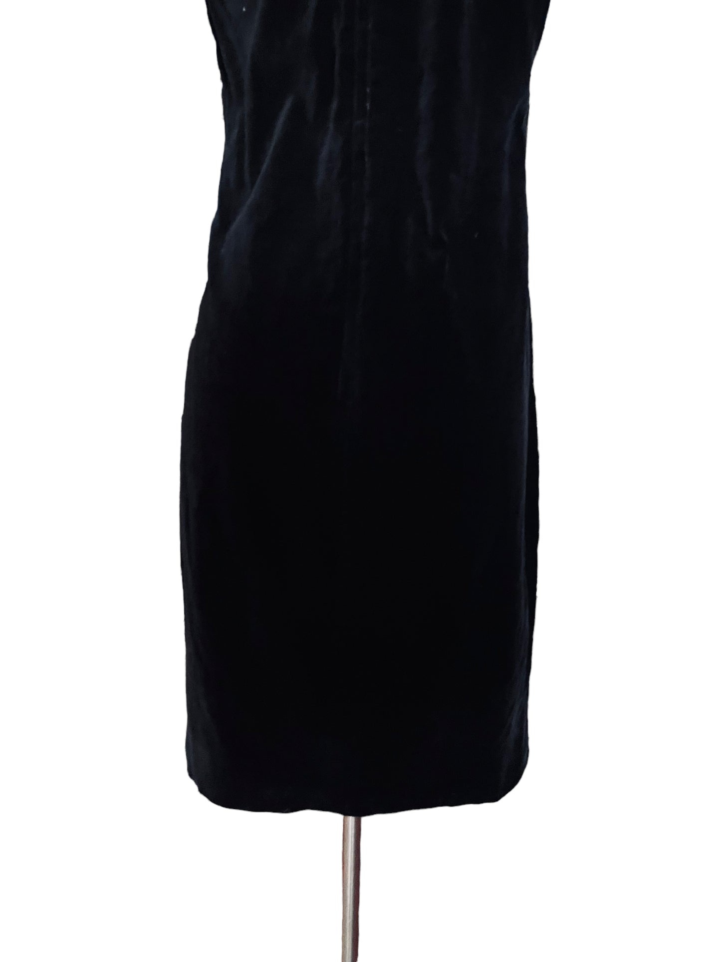 Back skirt view of Vintage 1950s Donnkenney Black Velvet Dress|  Barn Owl Vintage | Seattle Vintage Dresses