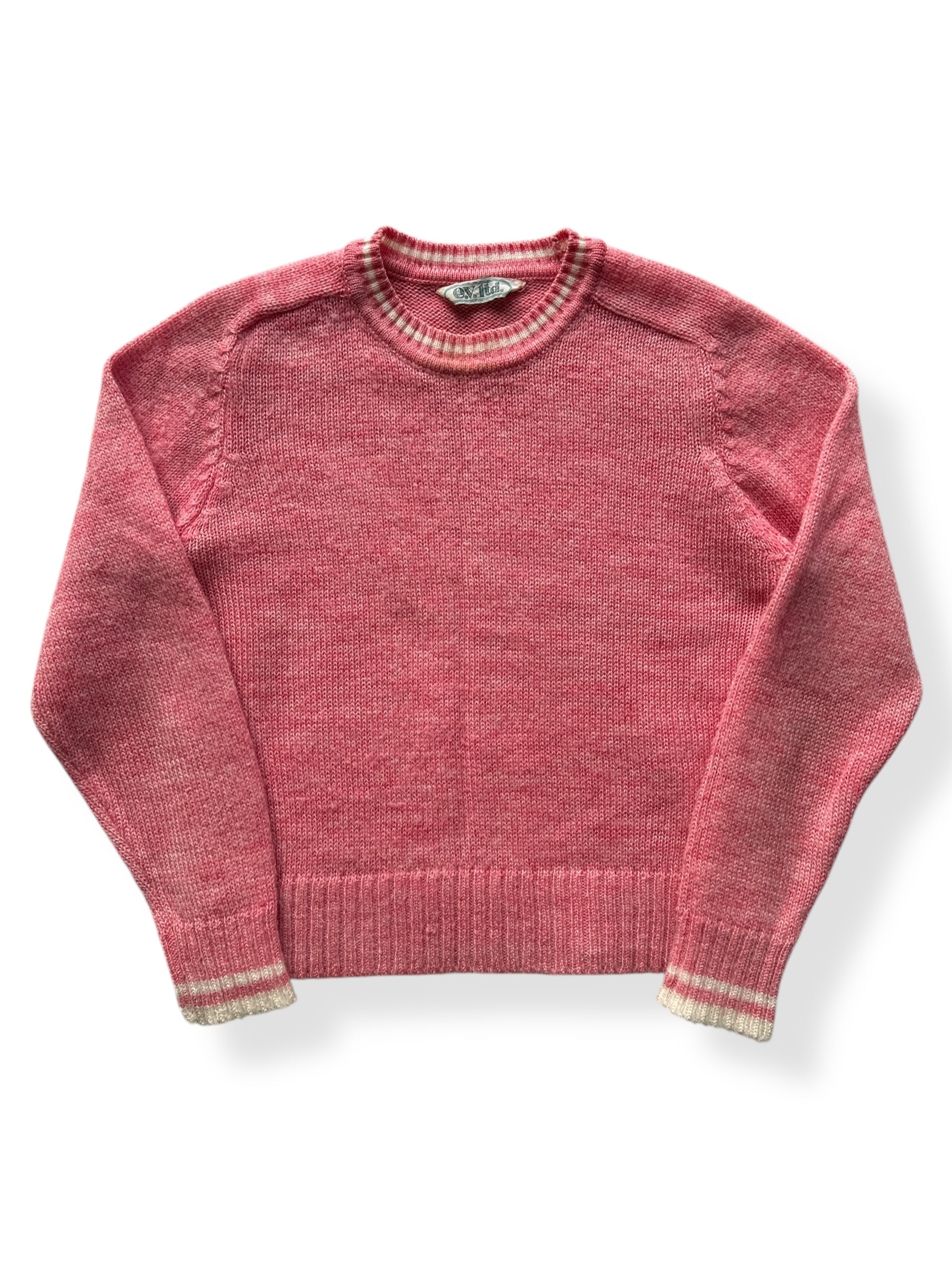 Front of Vintage E.V. Ltd Pink Wool Ladies Sweater SZ S