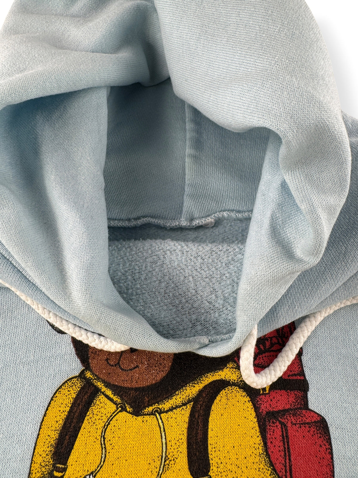 Collar on Vintage Silver Lake Teddy Bear Hoodie SZ L