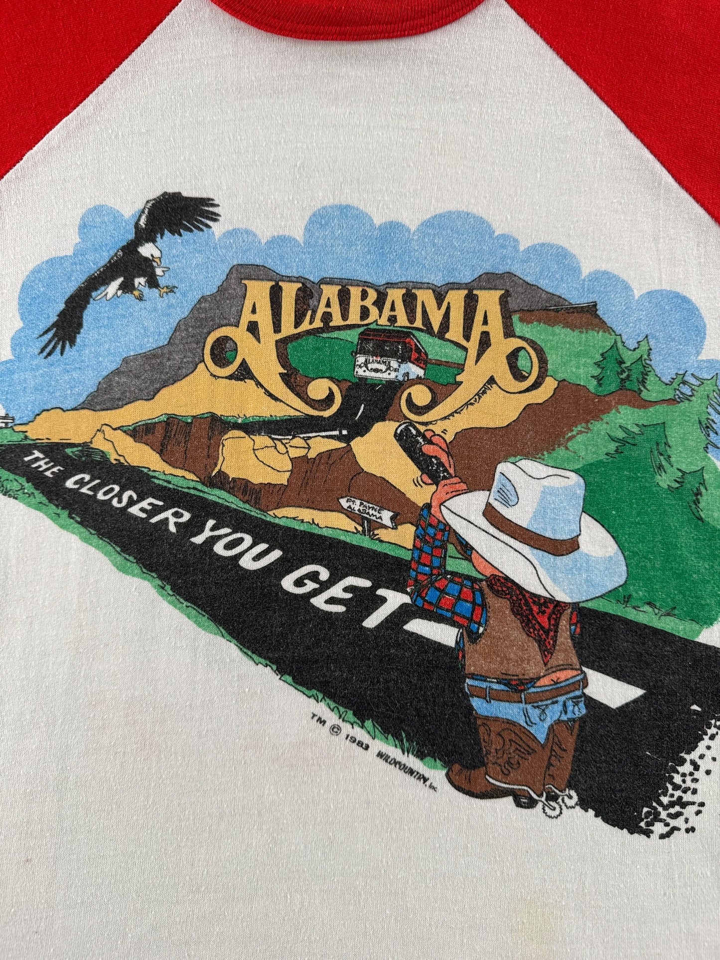 Graphic on Vintage '83 Alabama Raglan Tee SZ L