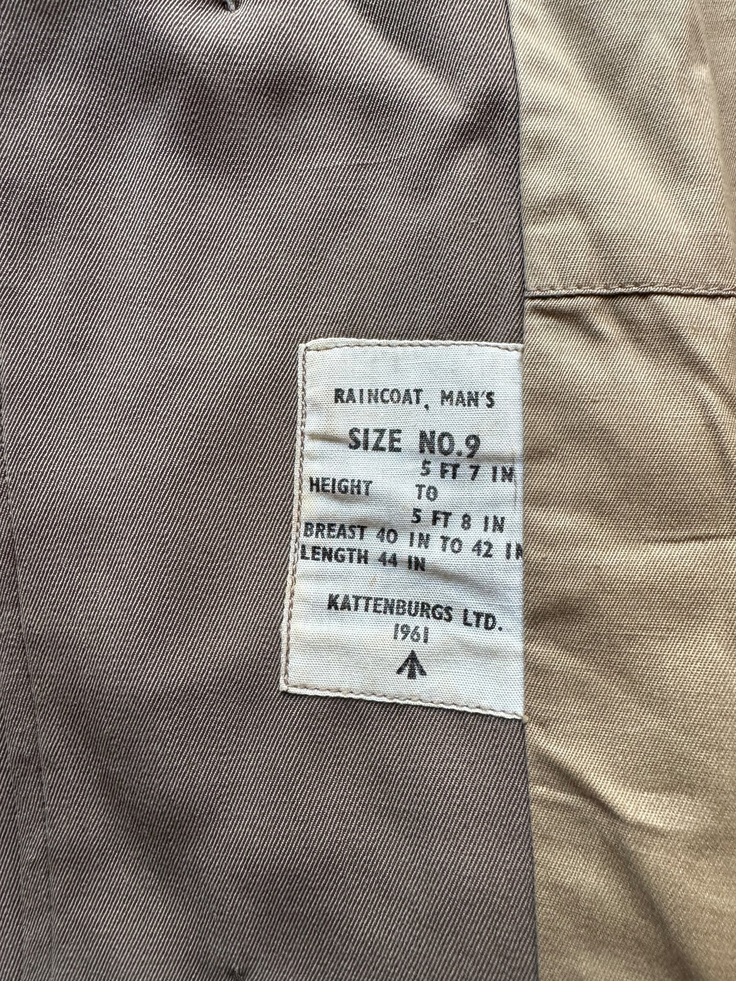 Size on Vintage Wool Gabardine Trench Coat SZ XL
