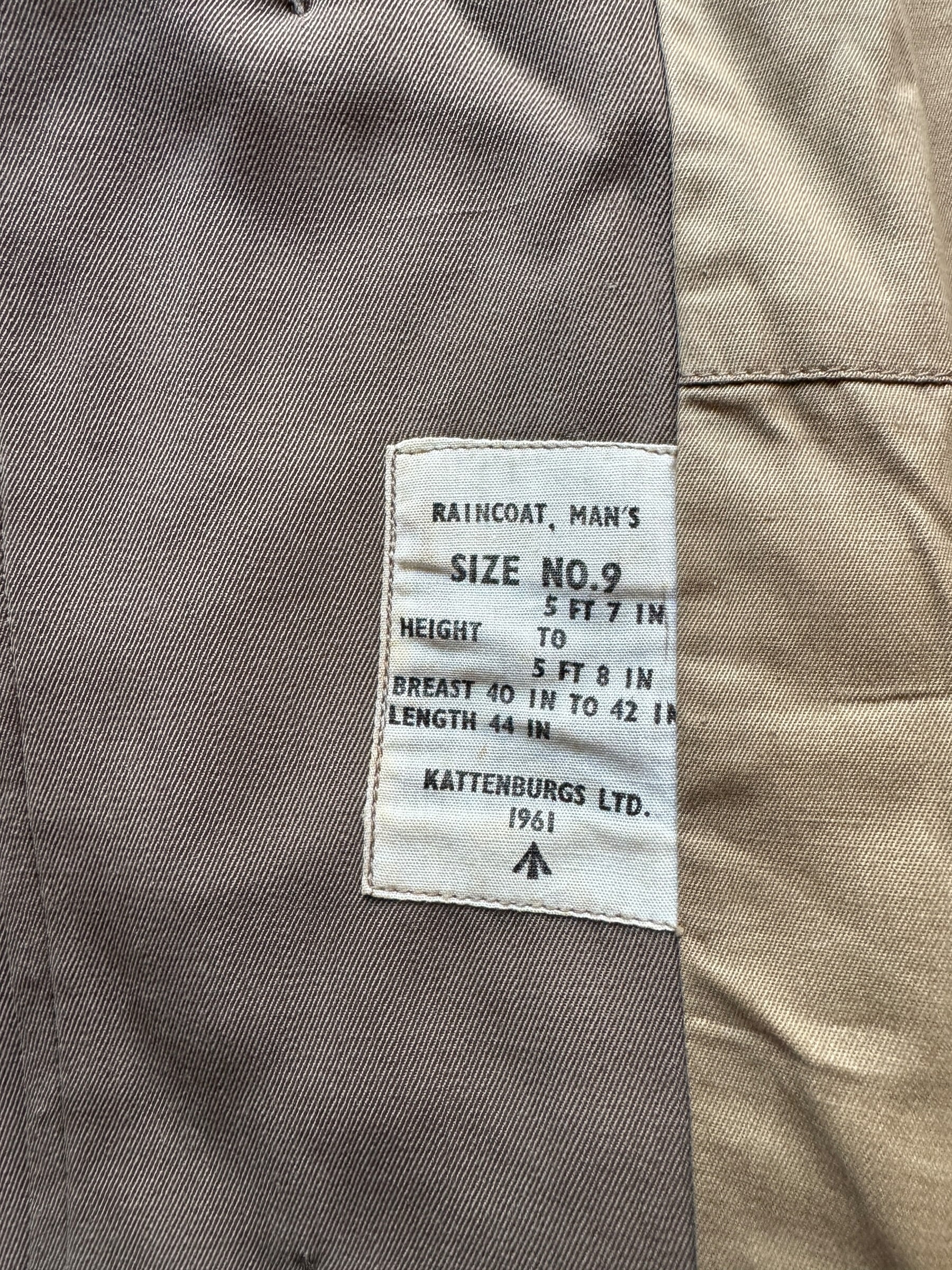 Size on Vintage Wool Gabardine Trench Coat SZ XL