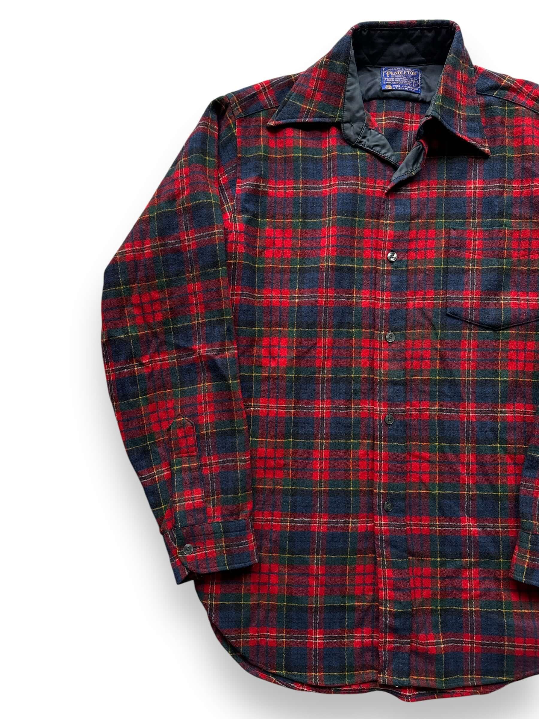 front right of Vintage Pendleton Red/Yellow/Navy Plaid Flannel SZ S