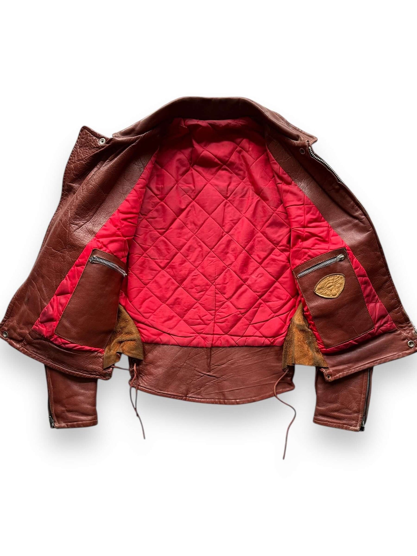 Liner View of Vintage Apparel Annex Leather Jacket SZ M