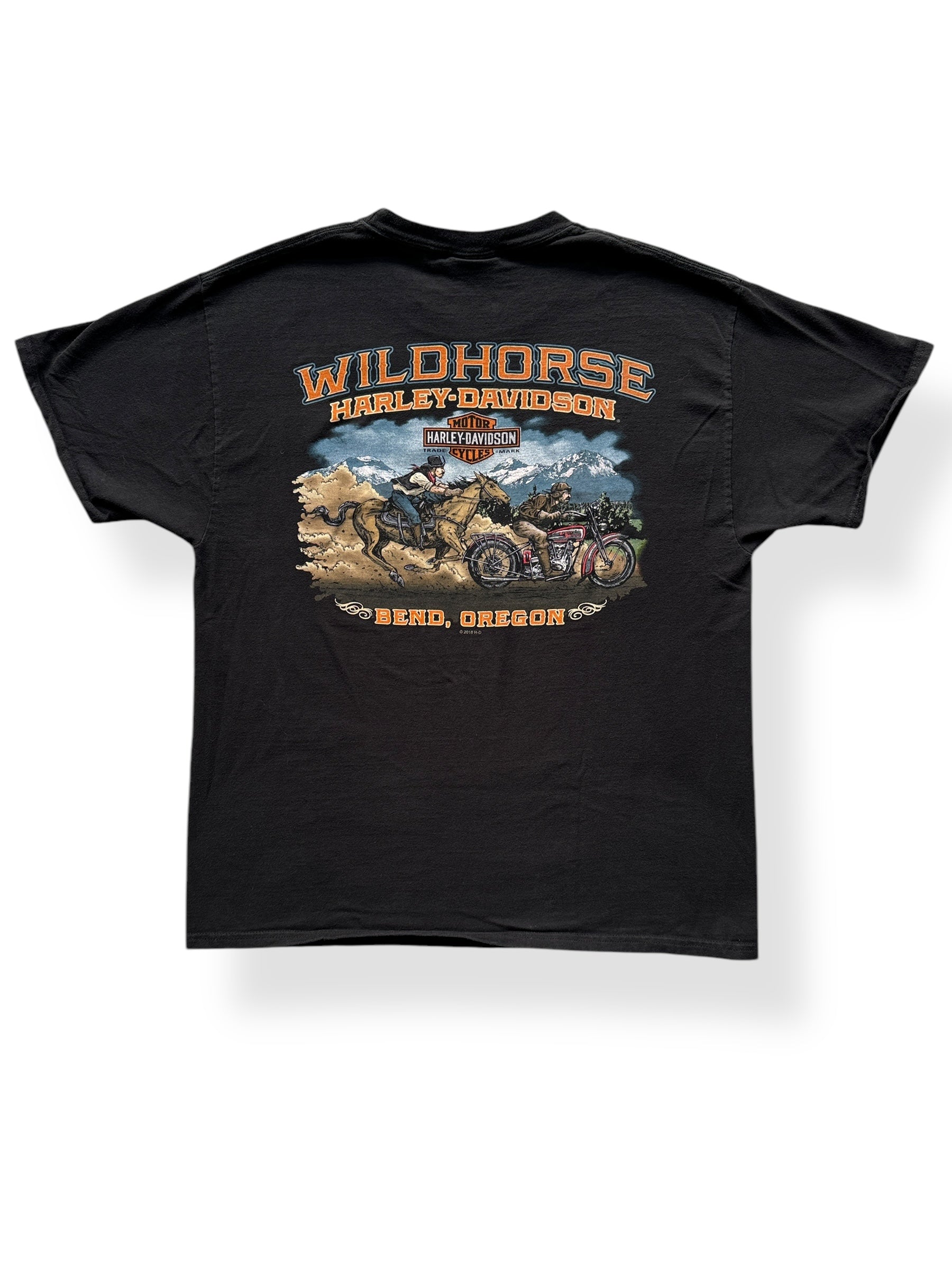 Back of Wild Horse Harley Davidson Tee SZ L