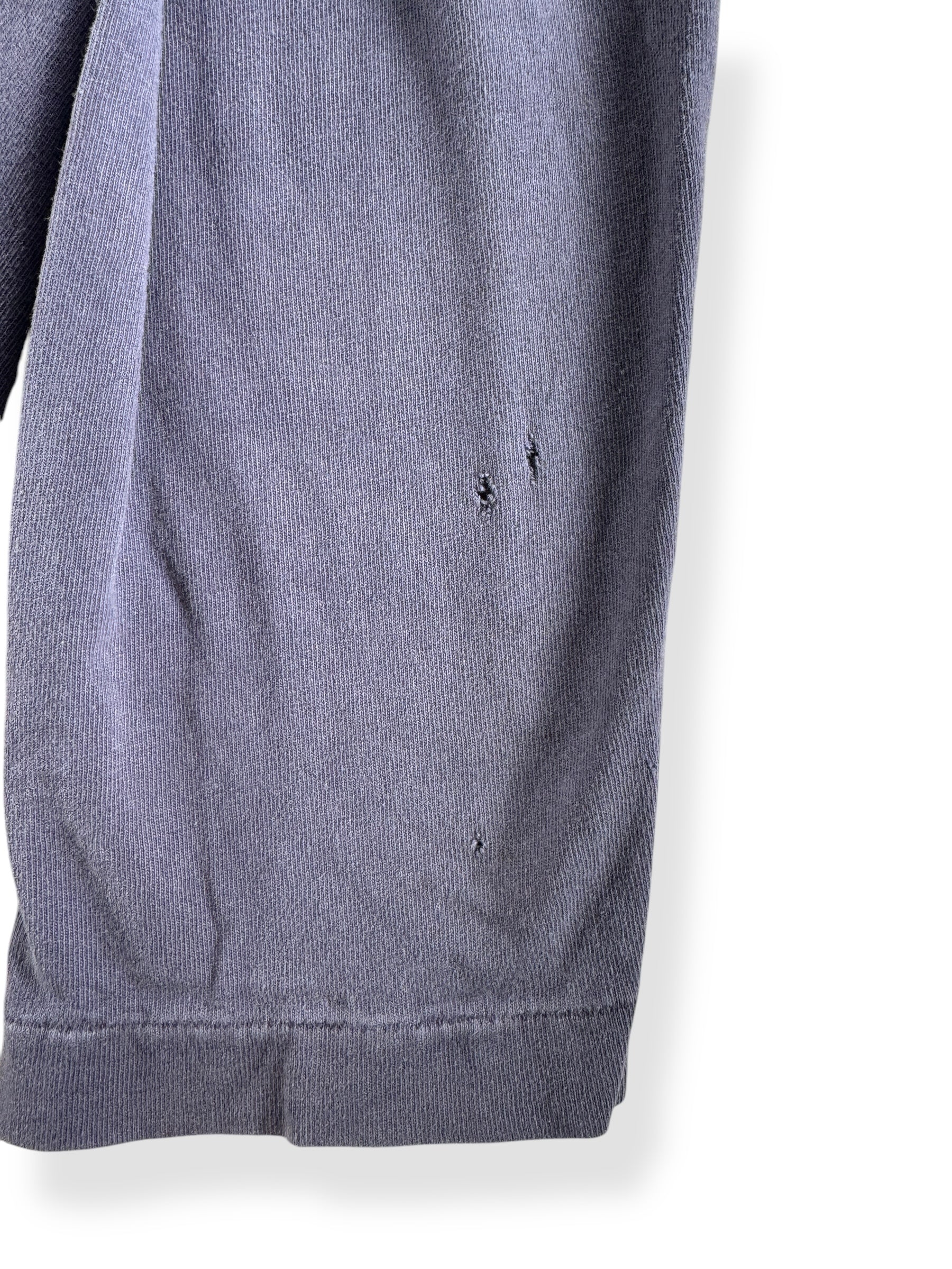 Holes on Sleeve of Modern Dehen Blue Long Sleeve Tee SZ L
