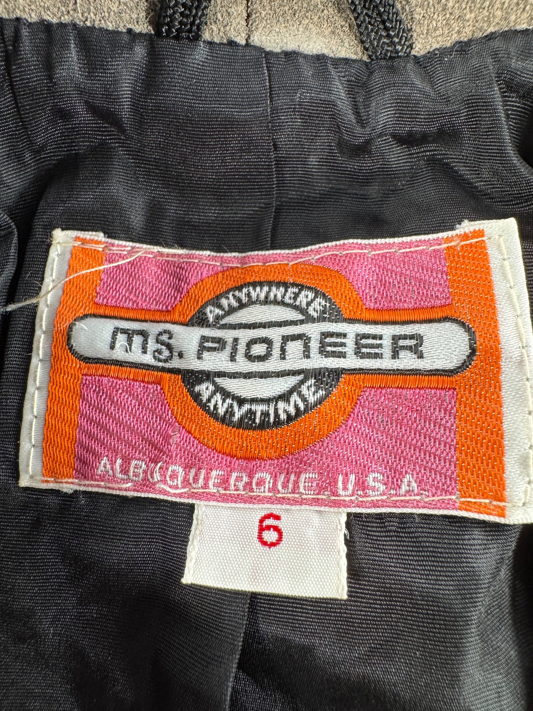 Tag on Vintage Ms. Pioneer Western Suede Jacket SZ 6