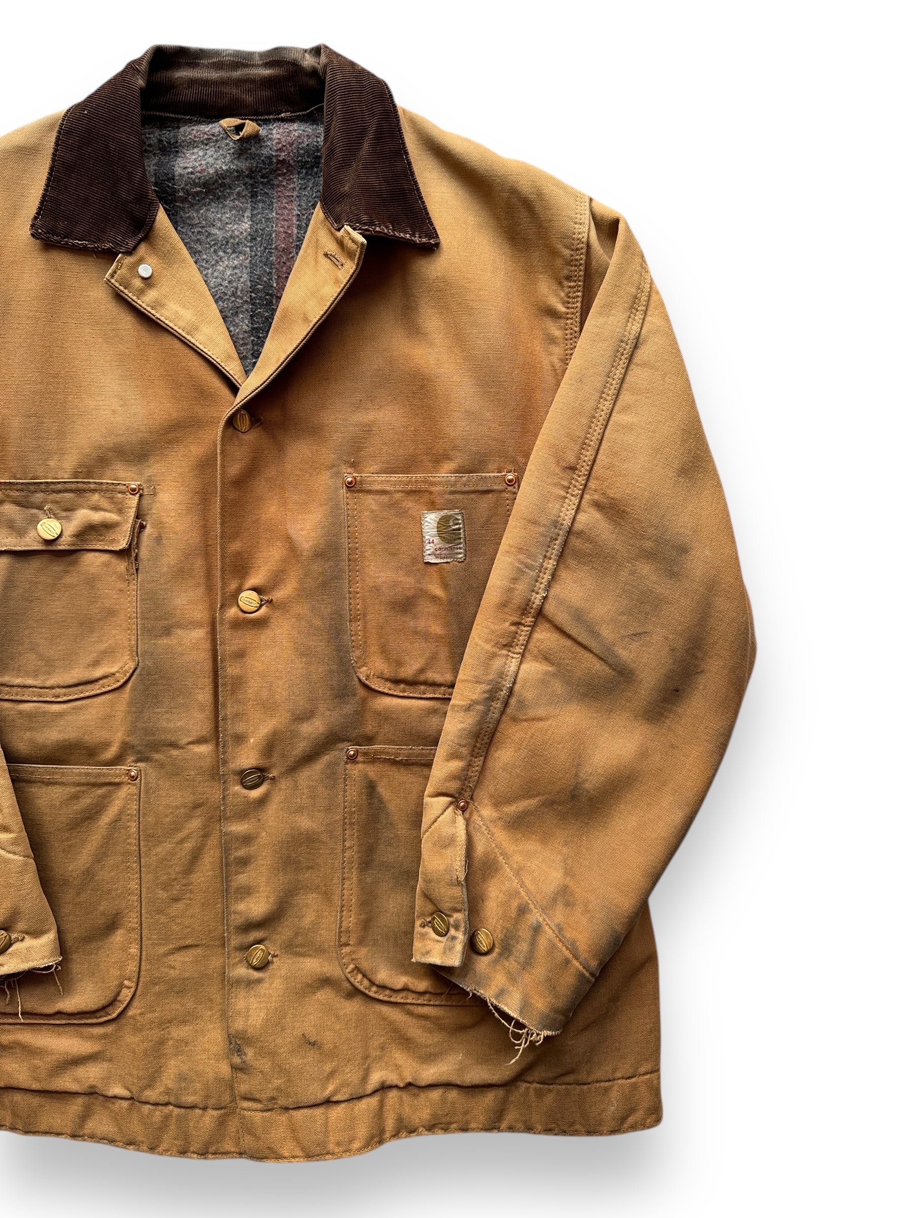 front left of Vintage 70's Carhartt Chore Jacket SZ 44