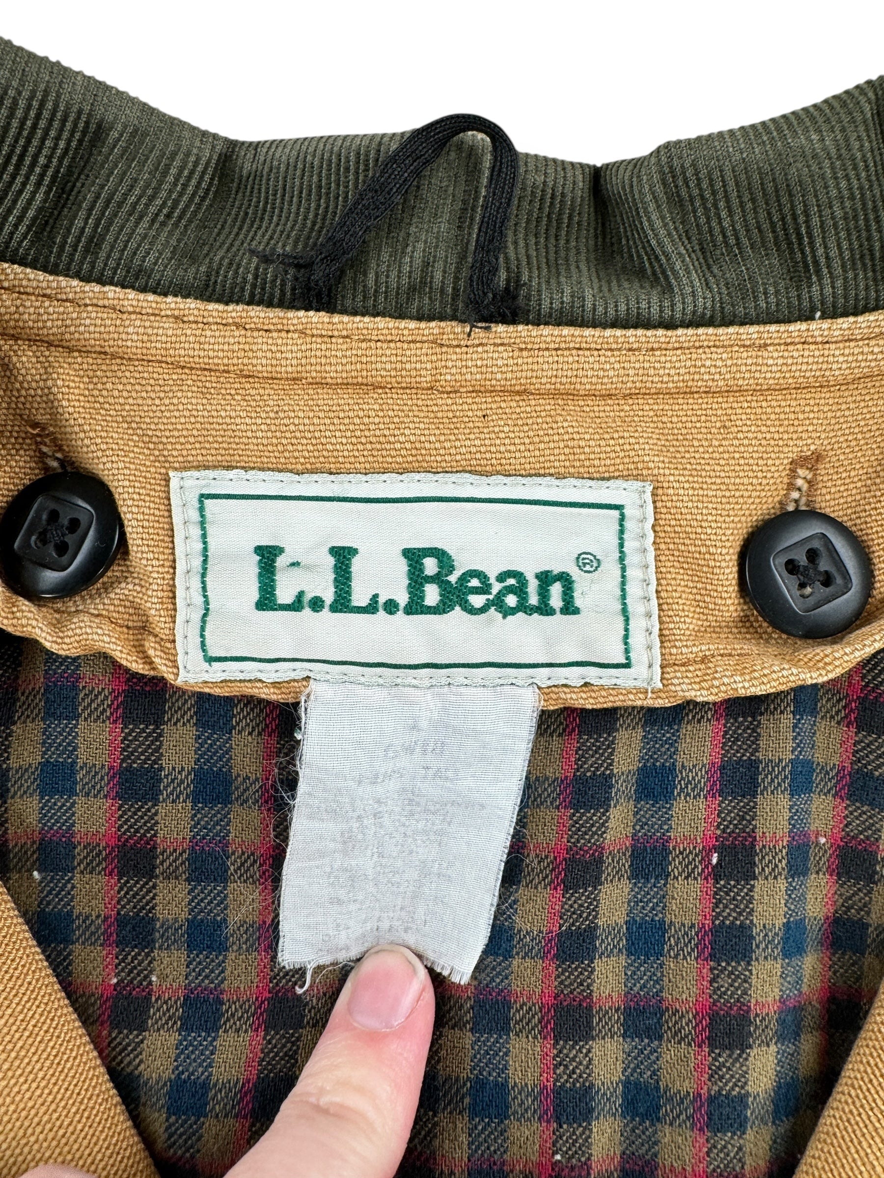 Tag on Vintage LL Bean Original Field Coat SZ L
