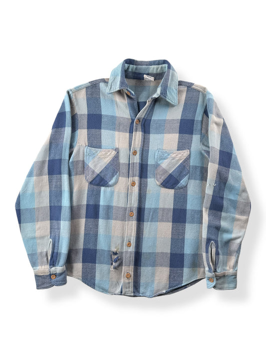 Front of Vintage Big Mac Blue Plaid Cotton Flannel SZ M Tall