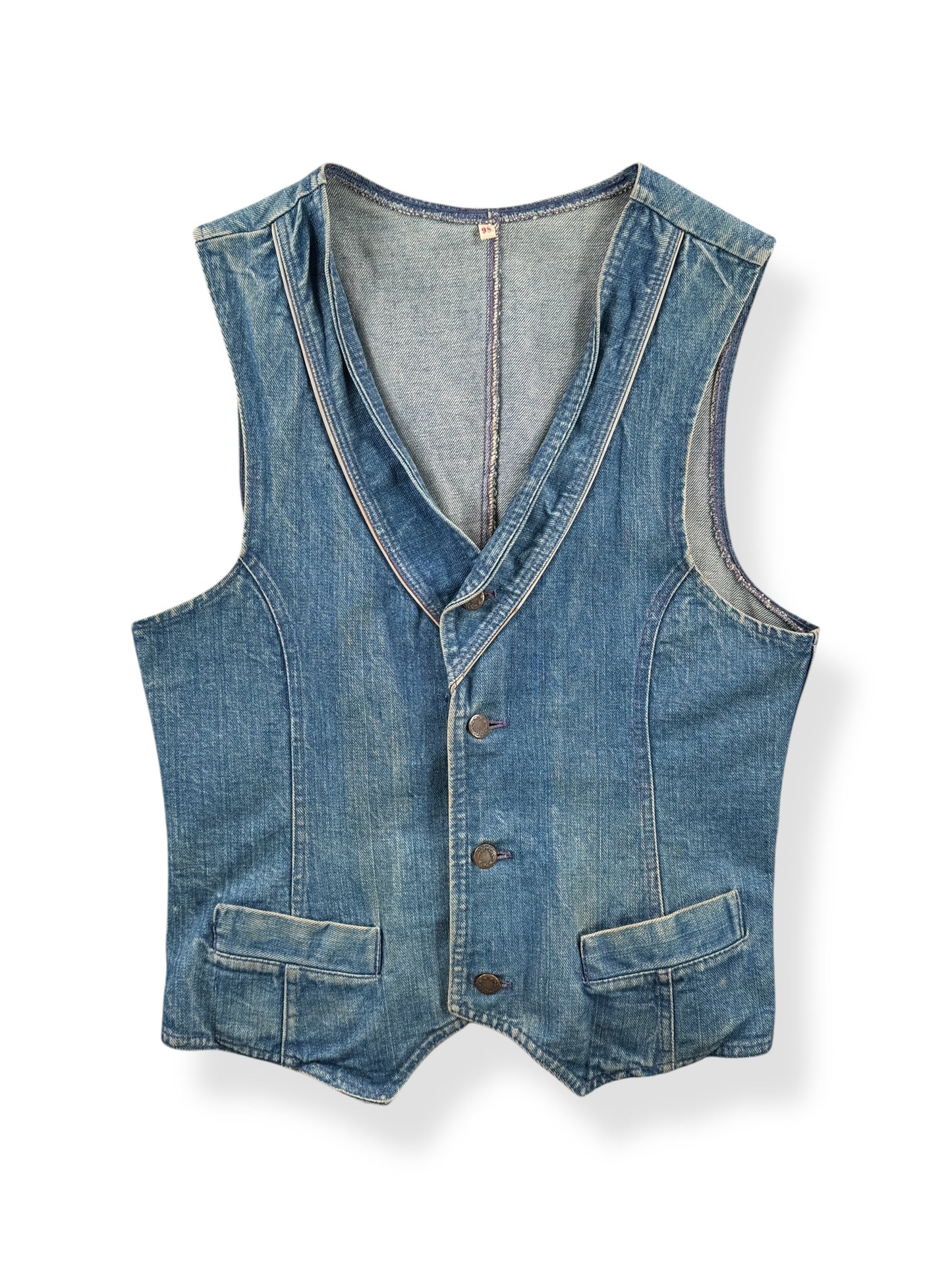 Front of Vintage Joker Jeans Denim Vest SZ XS