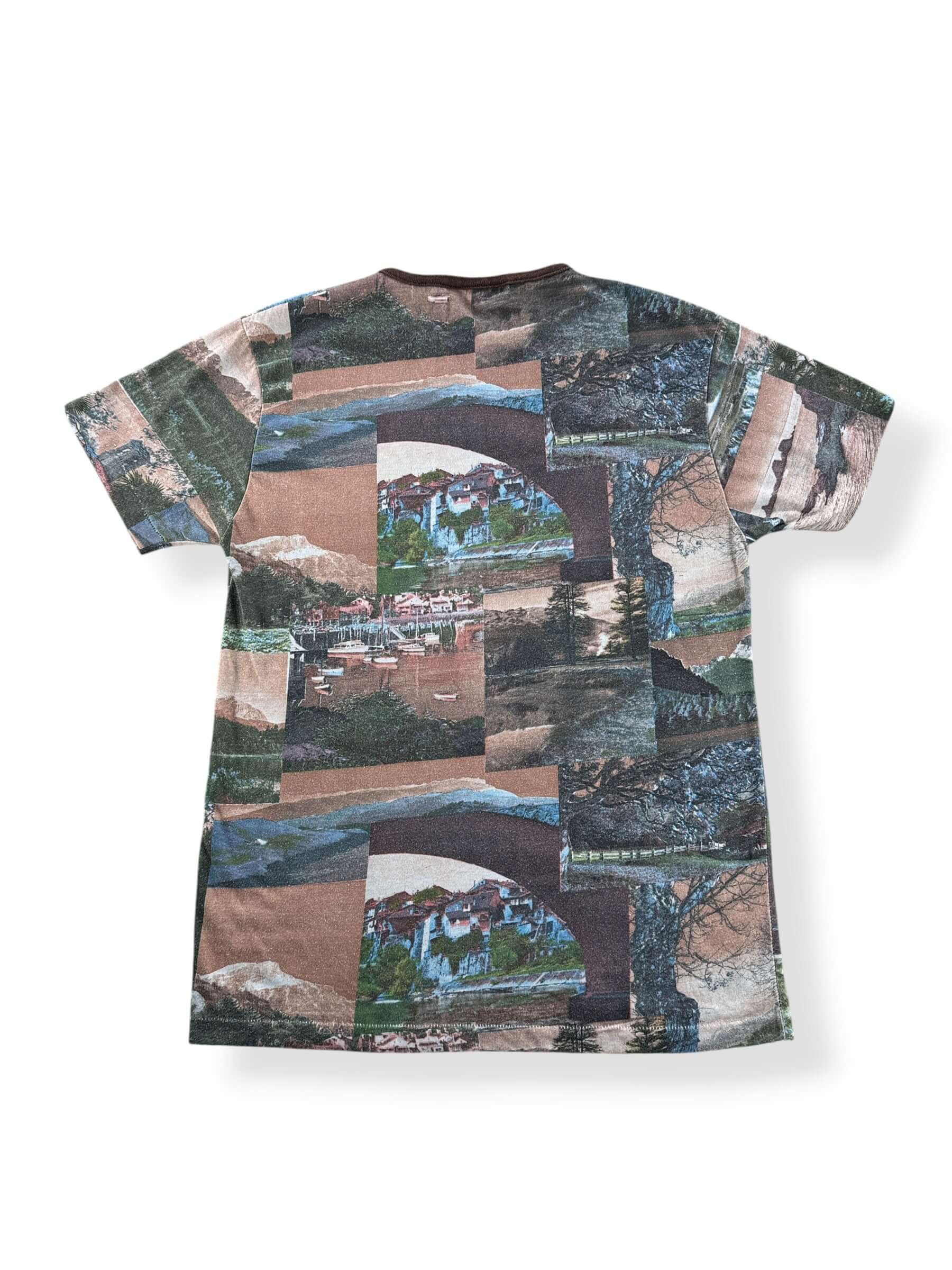 Back of Vintage Coastal AOP Polyester Tee SZ M