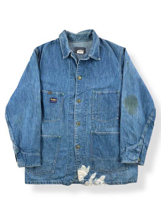 Front of Vintage Osh Kosh Denim Chore Coat SZ 42