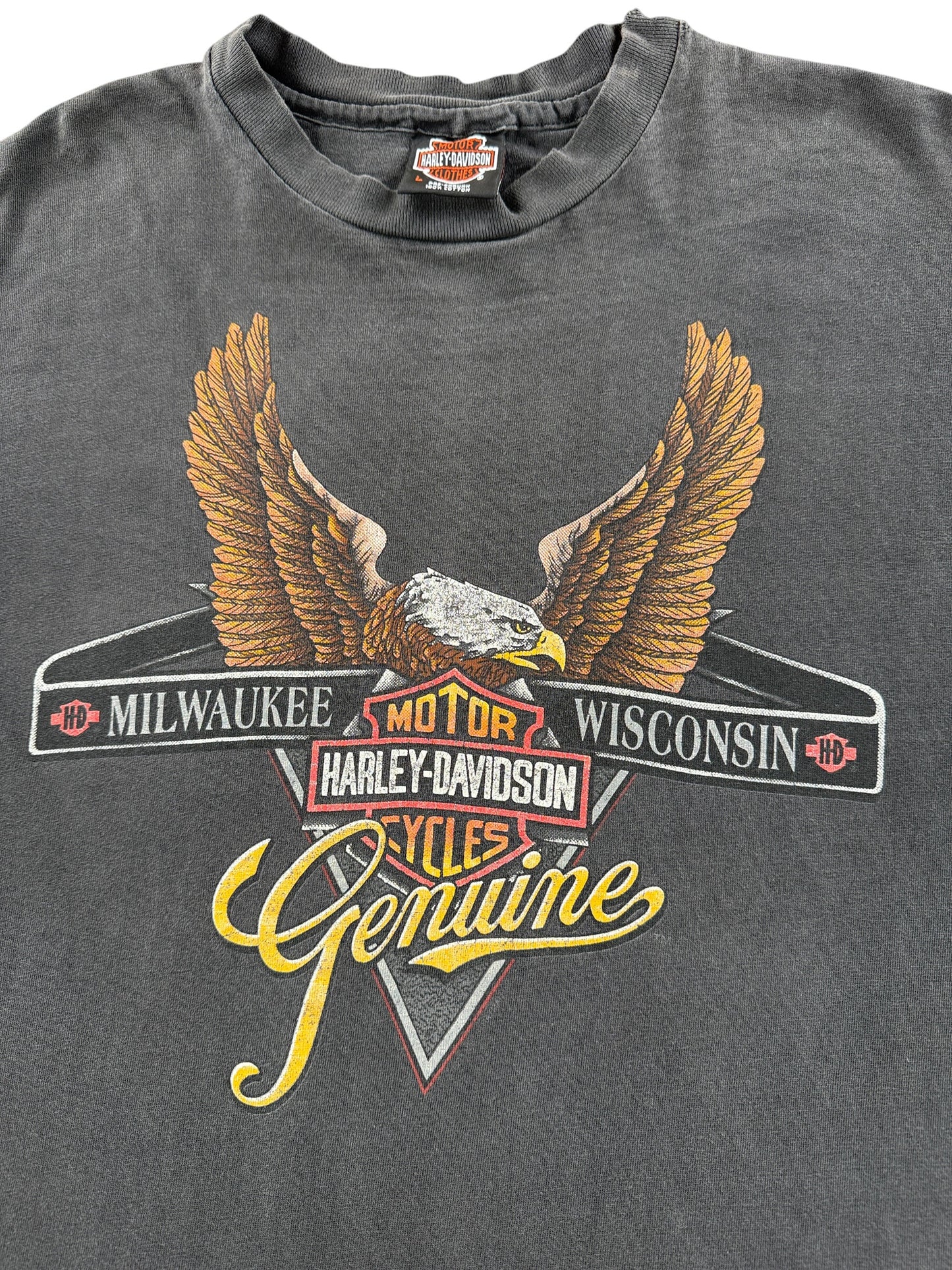 Graphic of Vintage 90's Harley MGD Tee SZ L