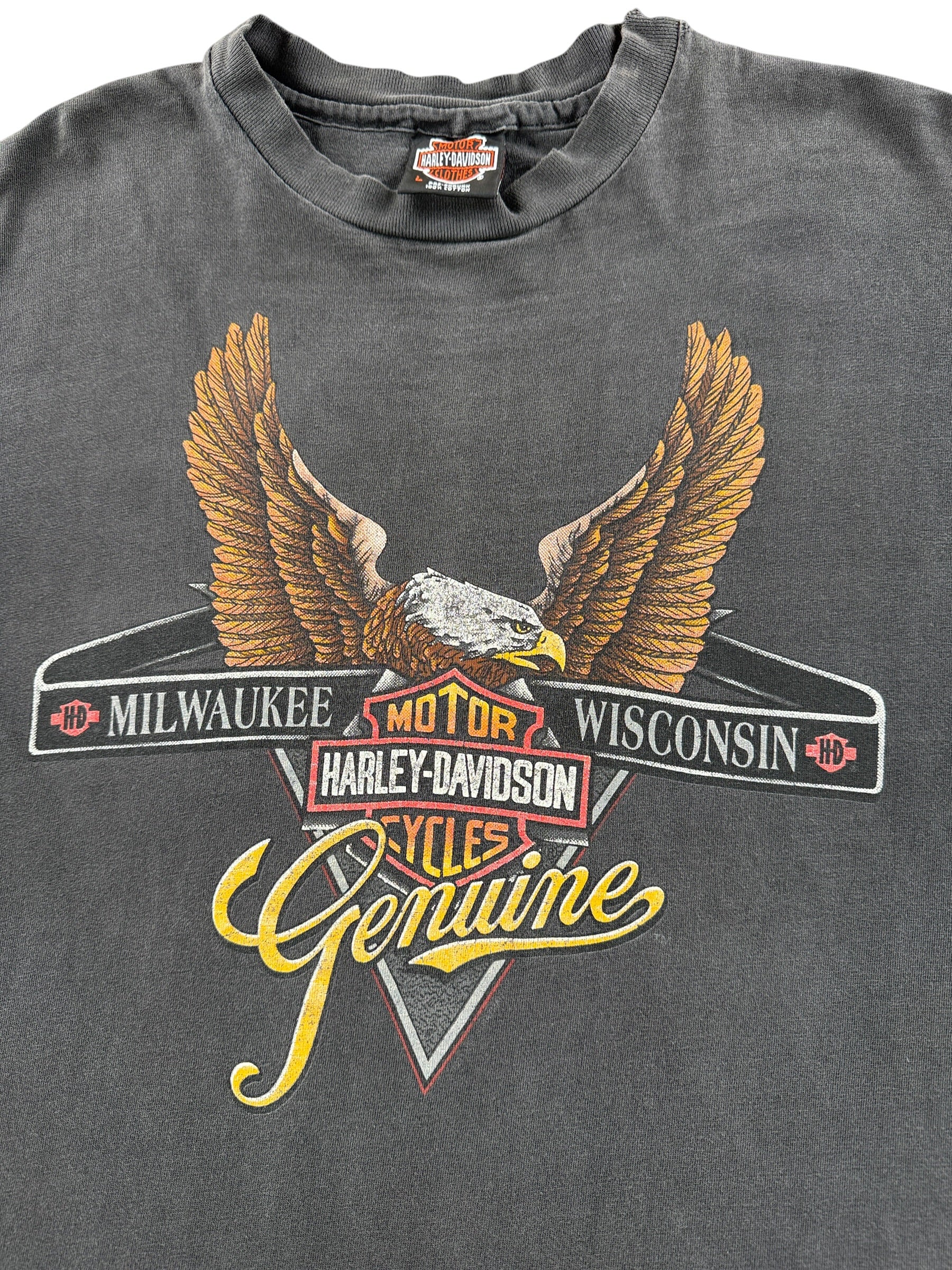 Graphic of Vintage 90's Harley MGD Tee SZ L