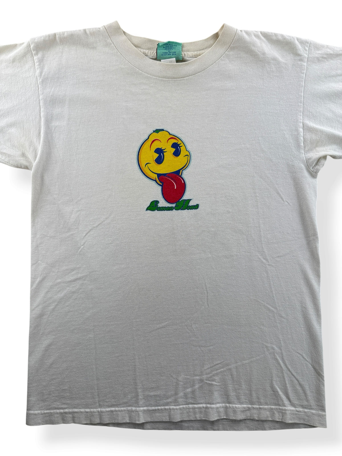Front Close Up of Vintage Lemon Head Scratch & Sniff Tee SZ M