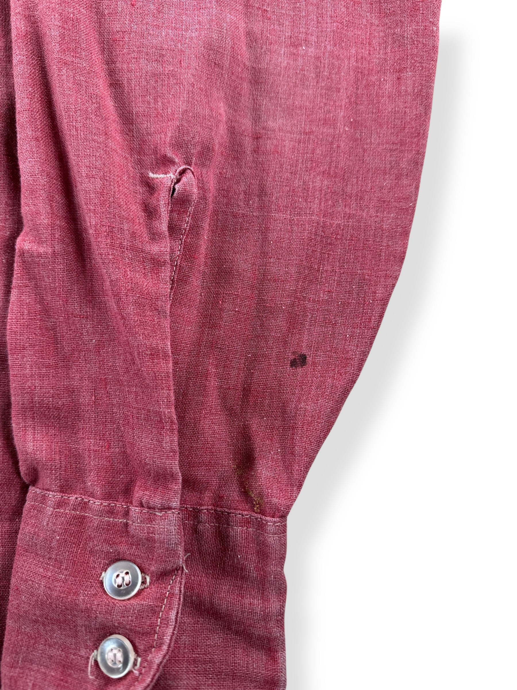 Stains on Vintage Levis 50/50 Burgundy Button Up Shirt SZ M
