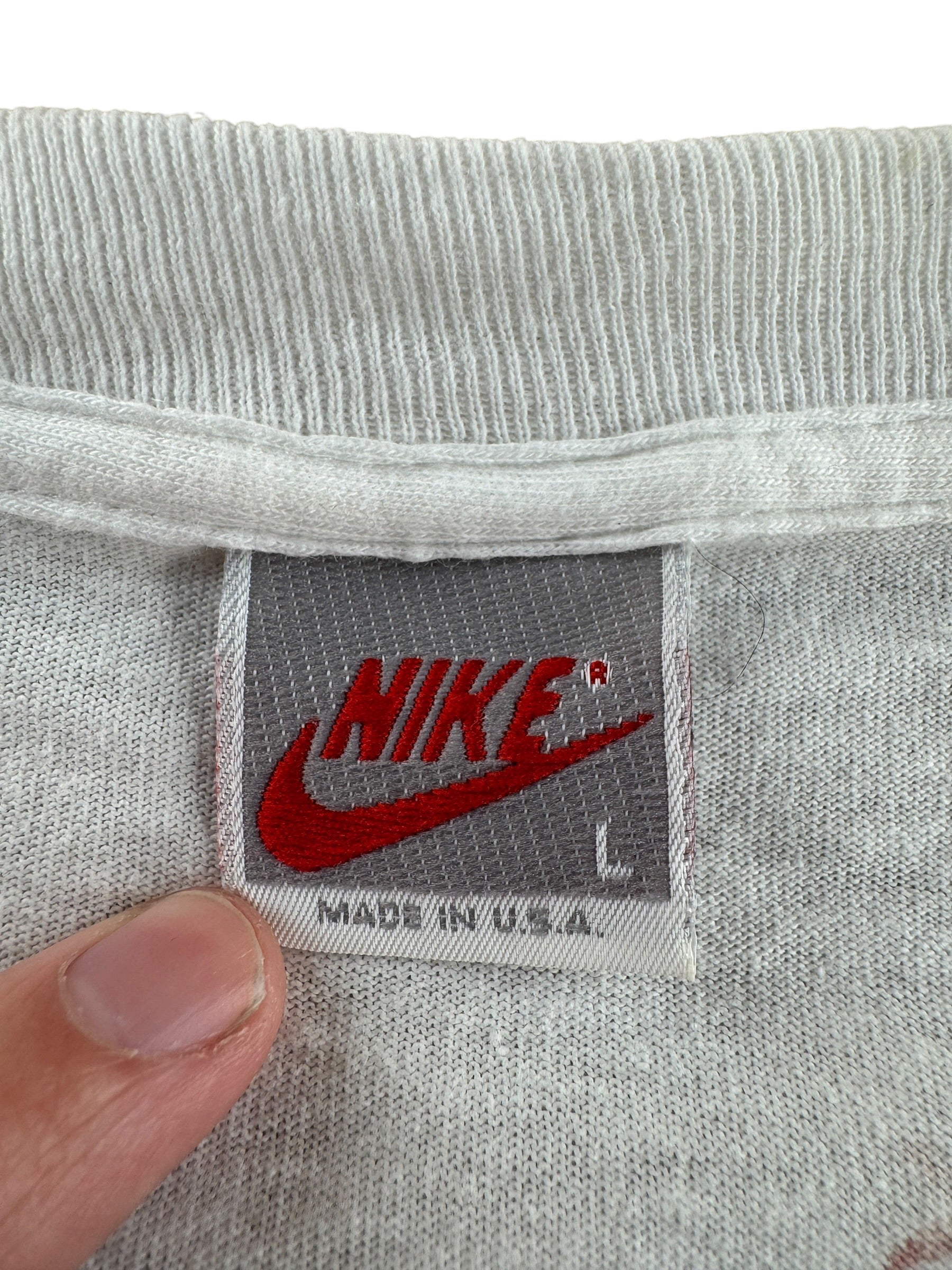 Tag on Vintage Nike Grey Tag Signature Tee SZ L (Fits M)