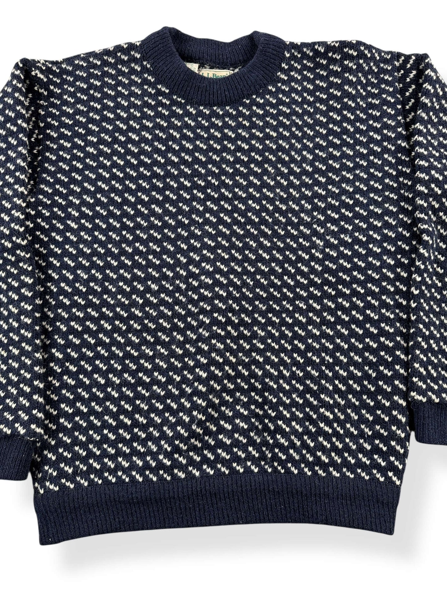 Front Detail of Vintage L.L. Bean Norwegian Birdseye Sweater SZ M