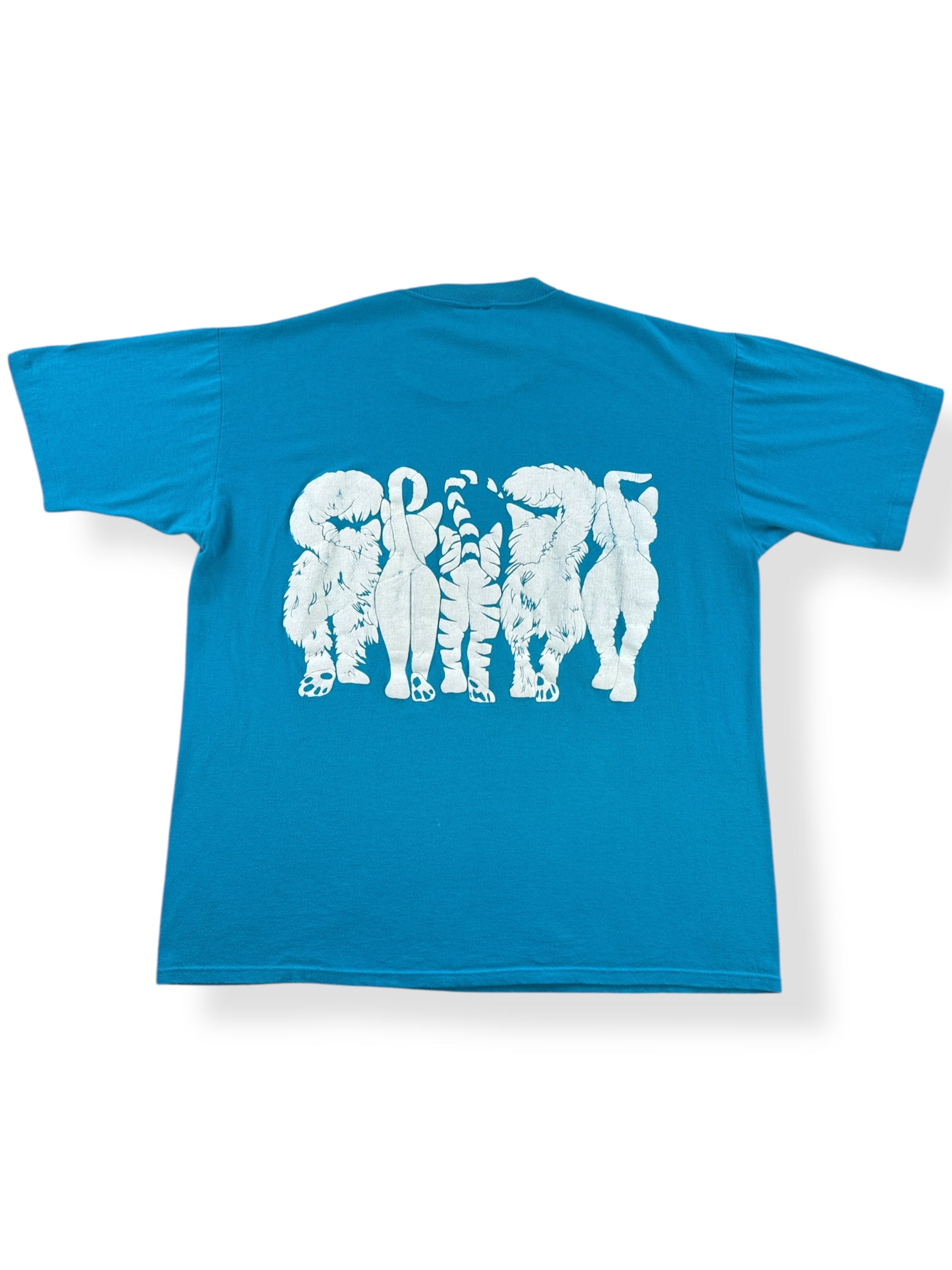 Back of Vintage Two Sided Cat Tee SZ XL