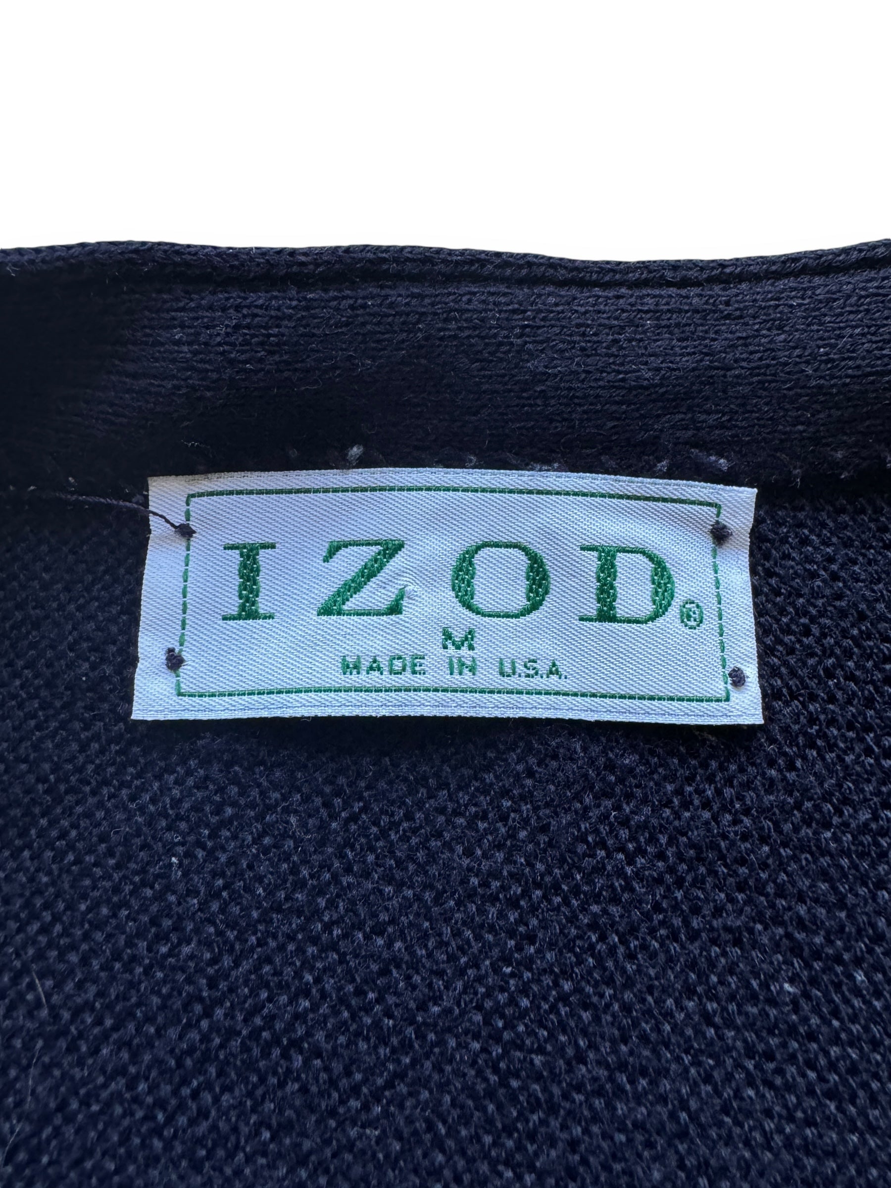 tag on Vintage IZOD Navy Cardigan Sweater SZ M