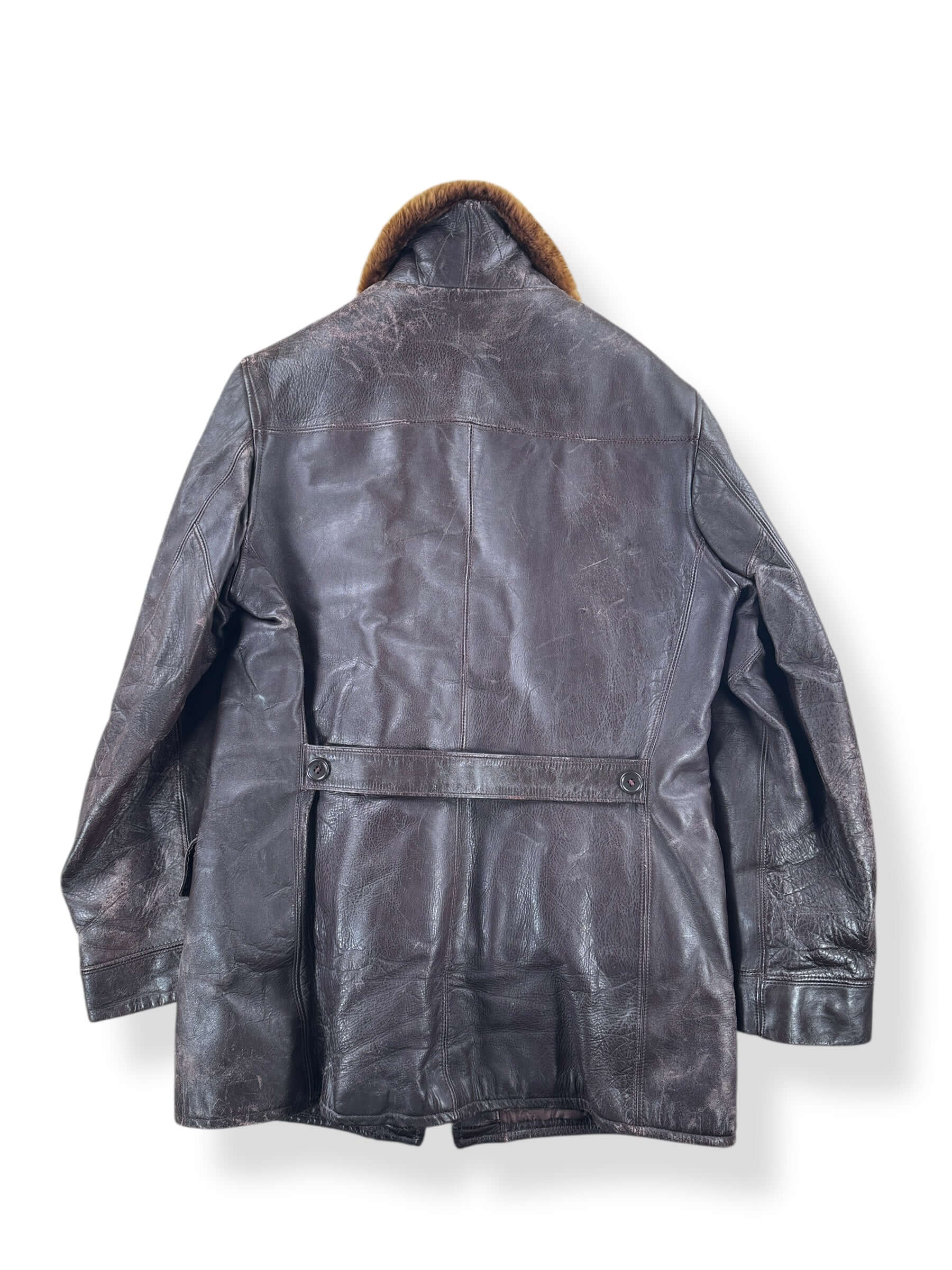 Back of Vintage Hercules Shearling Leather Jacket SZ M